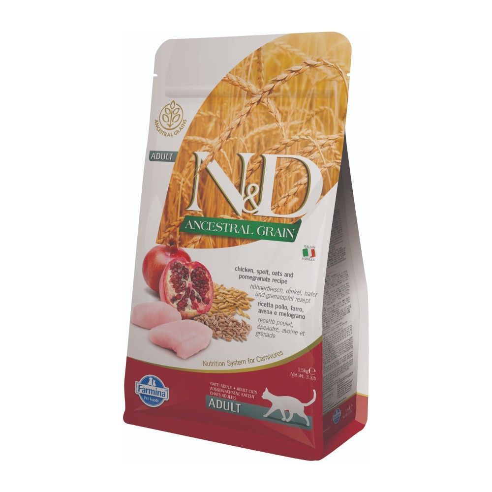 Сухий корм для котів Farmina N&D Ancestral Grain Adult 1,5 кг - курка, спельта, овес та гранат