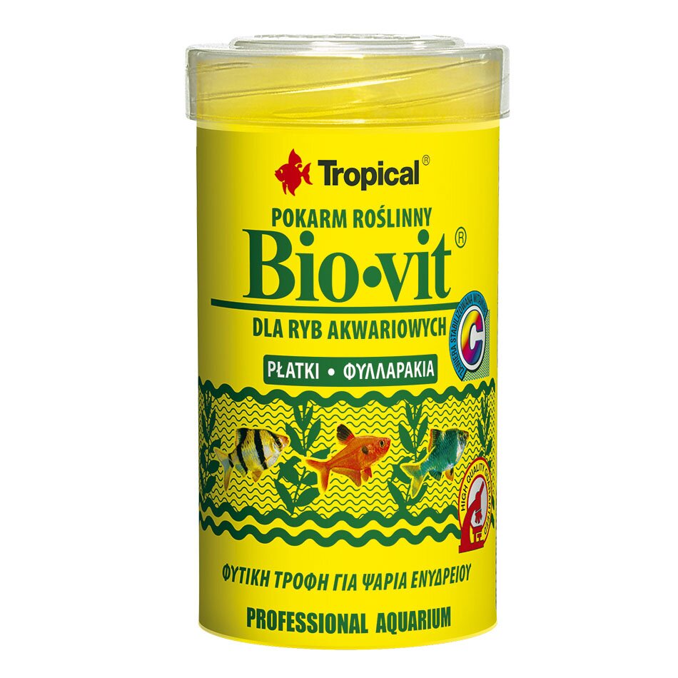 Сухой корм для аквариумных рыб Tropical в хлопьях «Bio-Vit» 100 мл (для травоядных рыб) Сухой корм для аквариумных рыб Tropical в хлопьях «Bio-Vit» 100 мл (для травоядных рыб)
