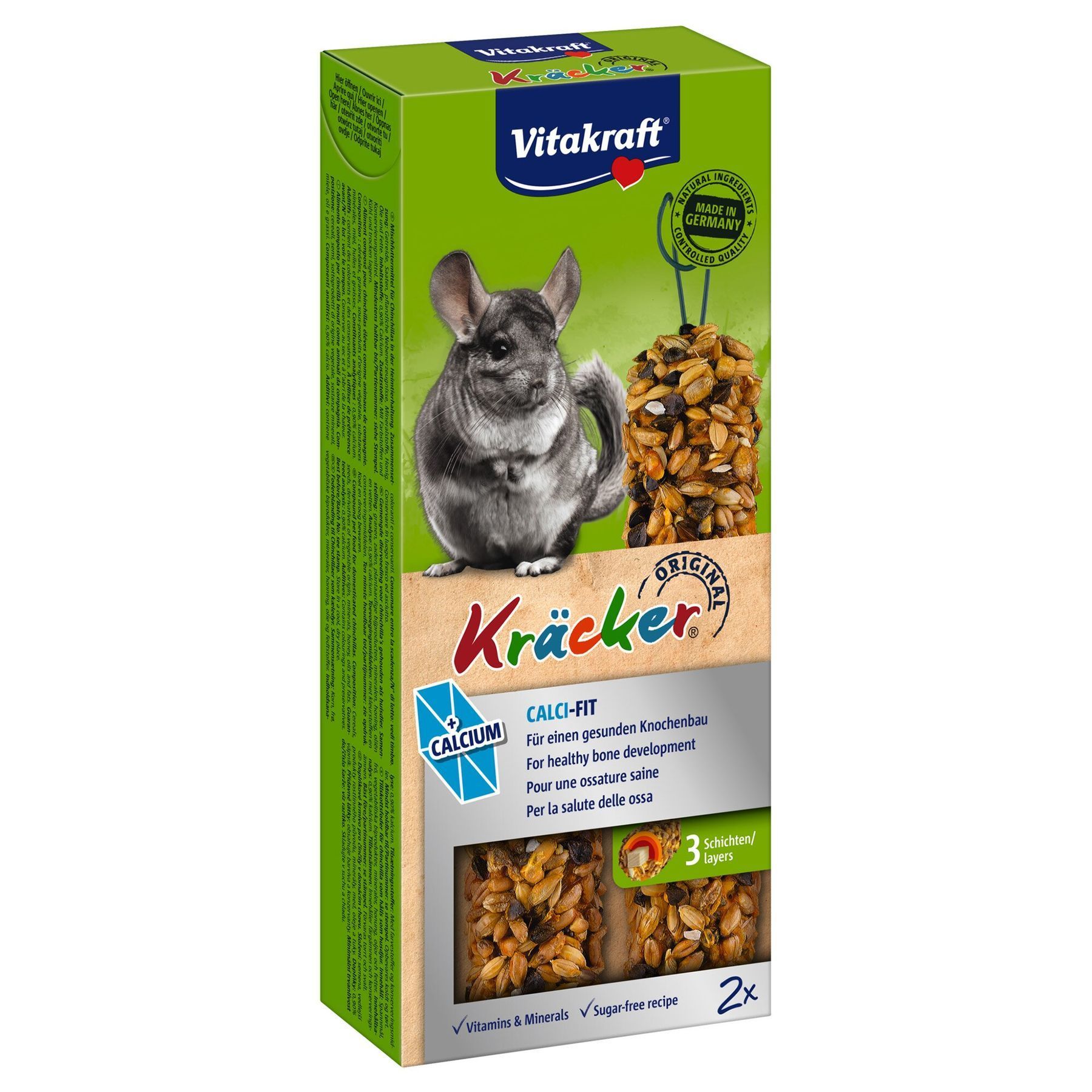 Ласощі для шиншил Vitakraft Kracker Original Calci Fit 2 шт х 56 г - кальцій Ласощі для шиншил Vitakraft Kracker Original Calci Fit 2 шт х 56 г - кальцій