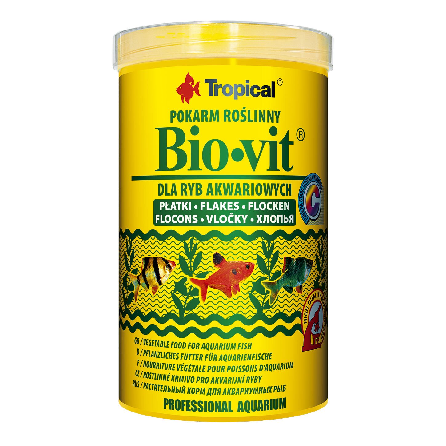 Сухой корм для аквариумных рыб Tropical в хлопьях «Bio-Vit» 1 л (для травоядных рыб) Сухой корм для аквариумных рыб Tropical в хлопьях «Bio-Vit» 1 л (для травоядных рыб)