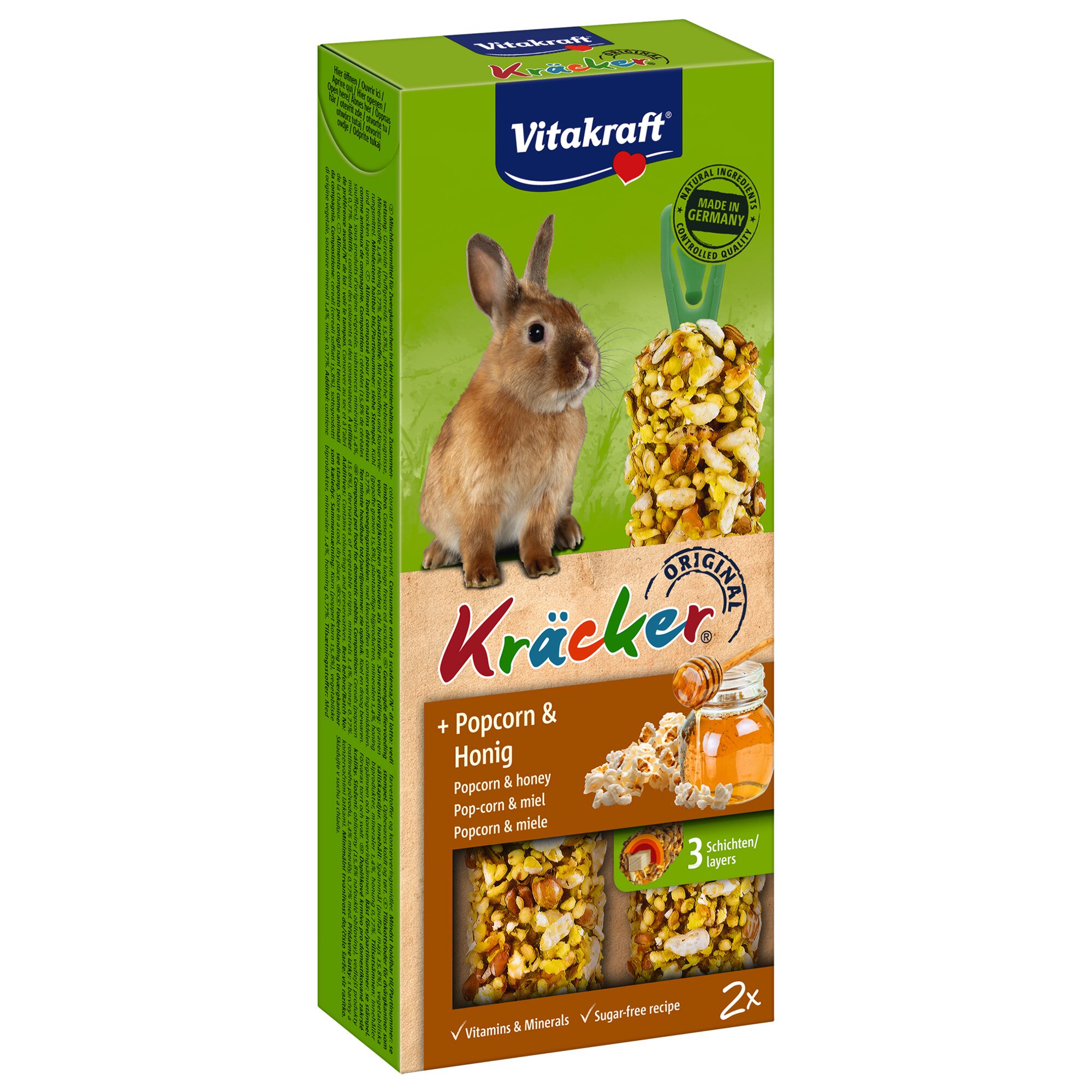 Лакомство для кроликов Vitakraft «Kracker Original + Popcorn & Honey» 100 г / 2 шт. (мед и попкорн) Лакомство для кроликов Vitakraft «Kracker Original + Popcorn & Honey» 100 г / 2 шт. (мед и попкорн)