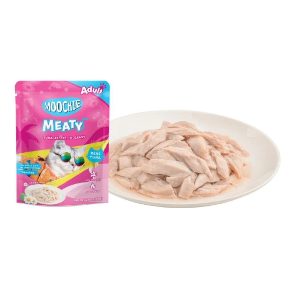 Влажный корм для кошек Moochie Meaty Adult 70 г - тунец и ромашка Влажный корм для кошек Moochie Meaty Adult 70 г - тунец и ромашка