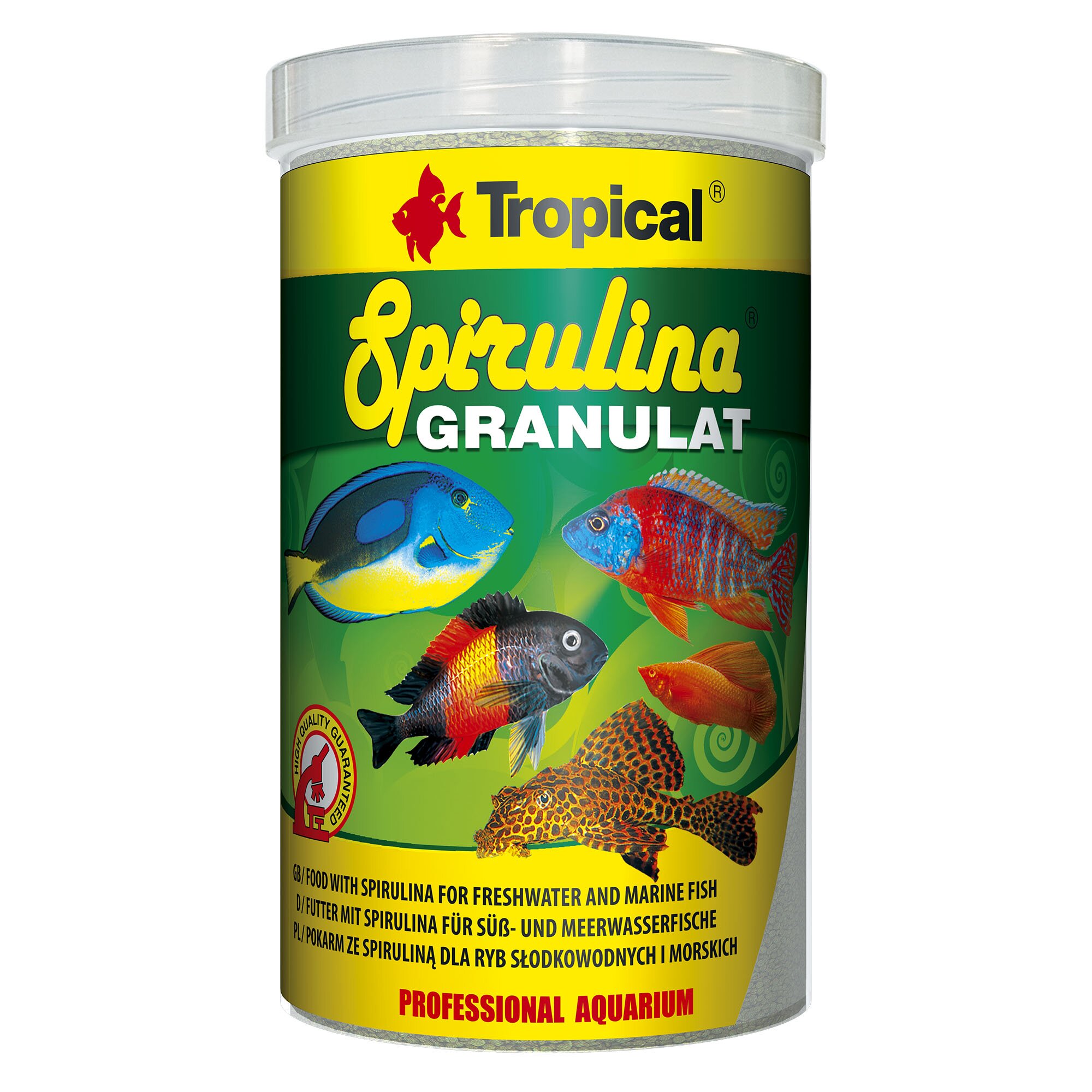 Сухой корм для аквариумных рыб Tropical в гранулах «Spirulina Granulat» 1 л (для травоядных рыб) Сухой корм для аквариумных рыб Tropical в гранулах «Spirulina Granulat» 1 л (для травоядных рыб)