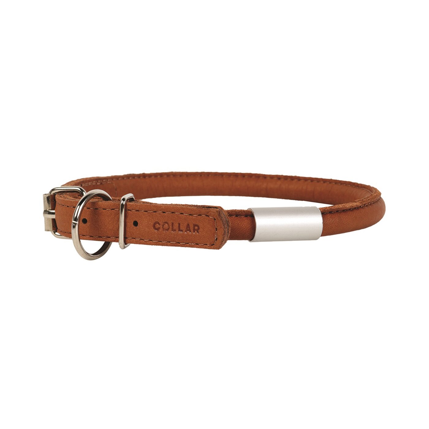 Ошейник Collar кожаный, круглый, с адресником «Soft» (Софт) 17-20 см / 6 мм (коричневый, черный) Ошейник Collar кожаный, круглый, с адресником «Soft» (Софт) 17-20 см / 6 мм (коричневый, черный)