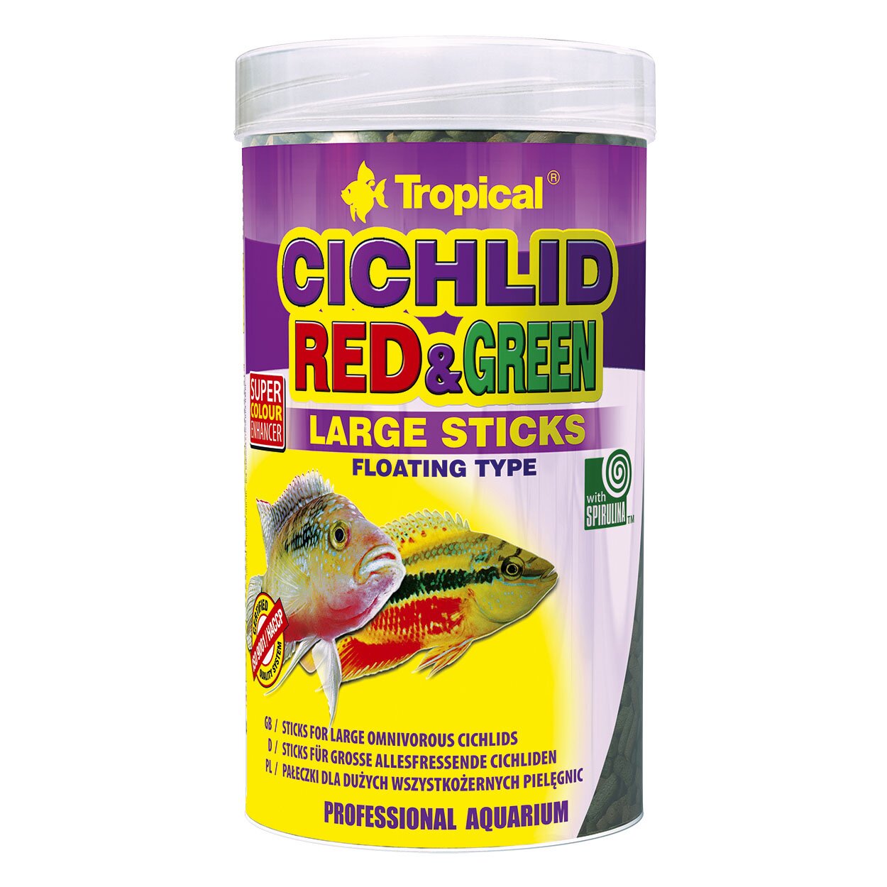Сухой корм для аквариумных рыб Tropical в палочках «Cichlid Red & Green Large Sticks» 250 мл (для всех цихлид) Сухой корм для аквариумных рыб Tropical в палочках «Cichlid Red & Green Large Sticks» 250 мл (для всех цихлид)