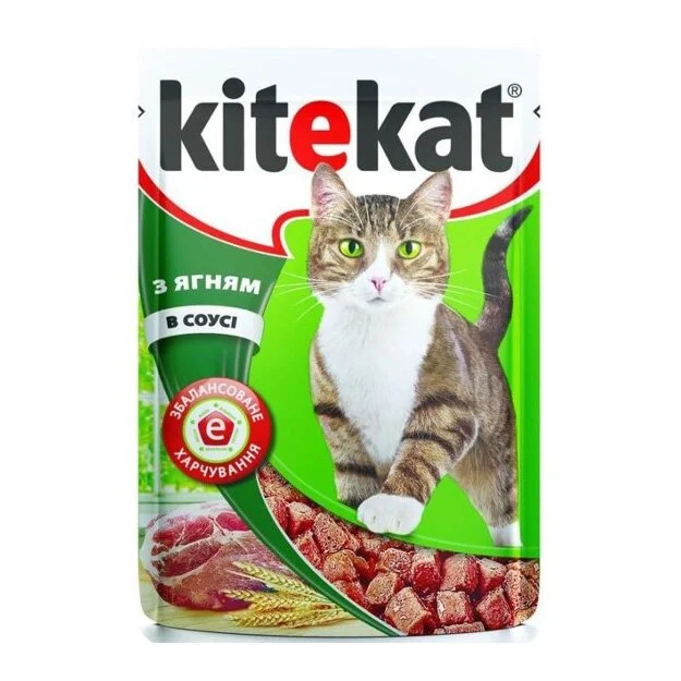 Влажный корм для кошек Kitekat 100 г — ягненок в соусе