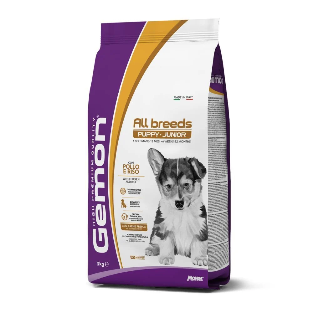 Сухий корм для цуценят Gemon All Breeds Puppy & Junior 3 кг - курка та рис Сухий корм для цуценят Gemon All Breeds Puppy & Junior 3 кг - курка та рис