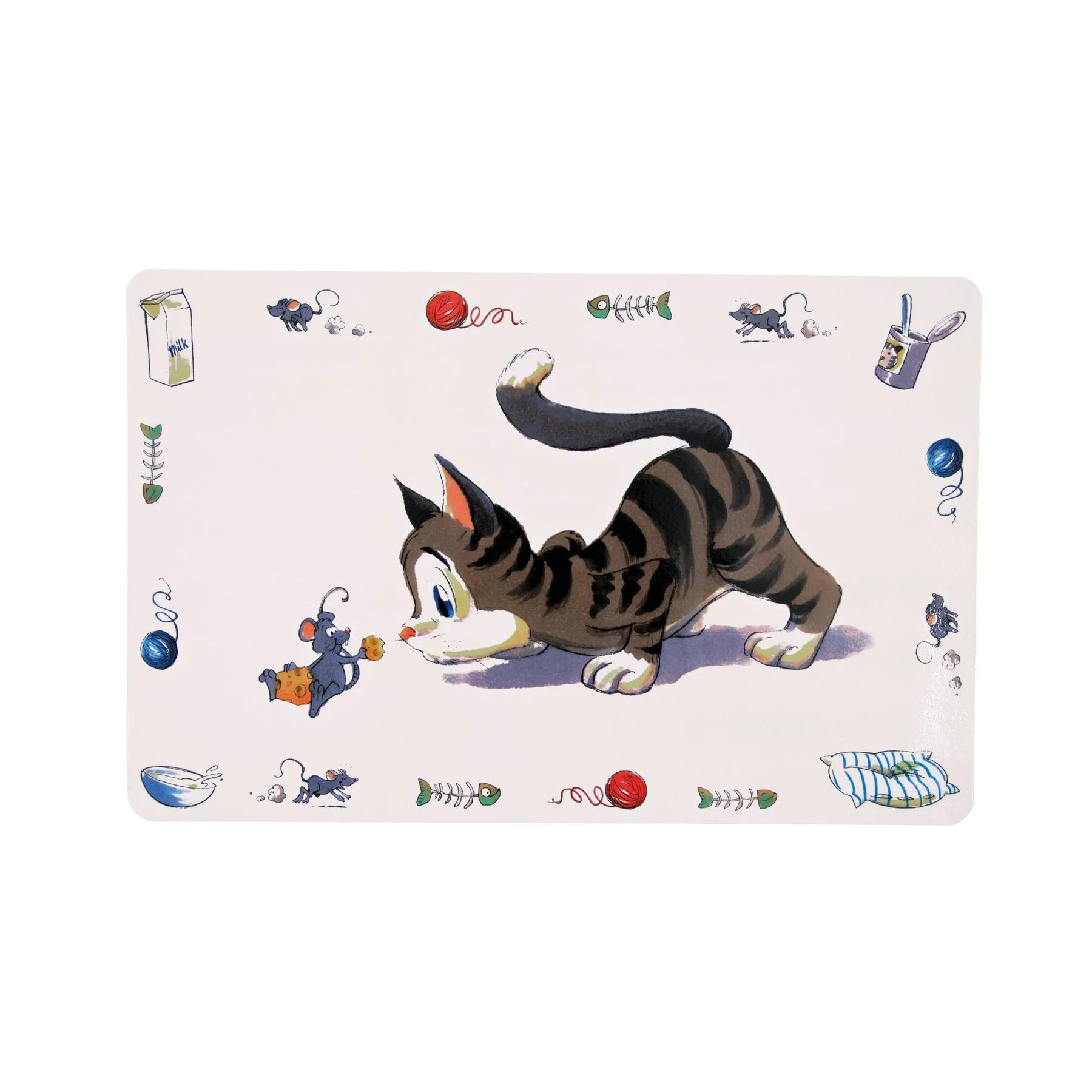 Килимок під миску Trixie Comic Cat 44 см / 28 см - сірий