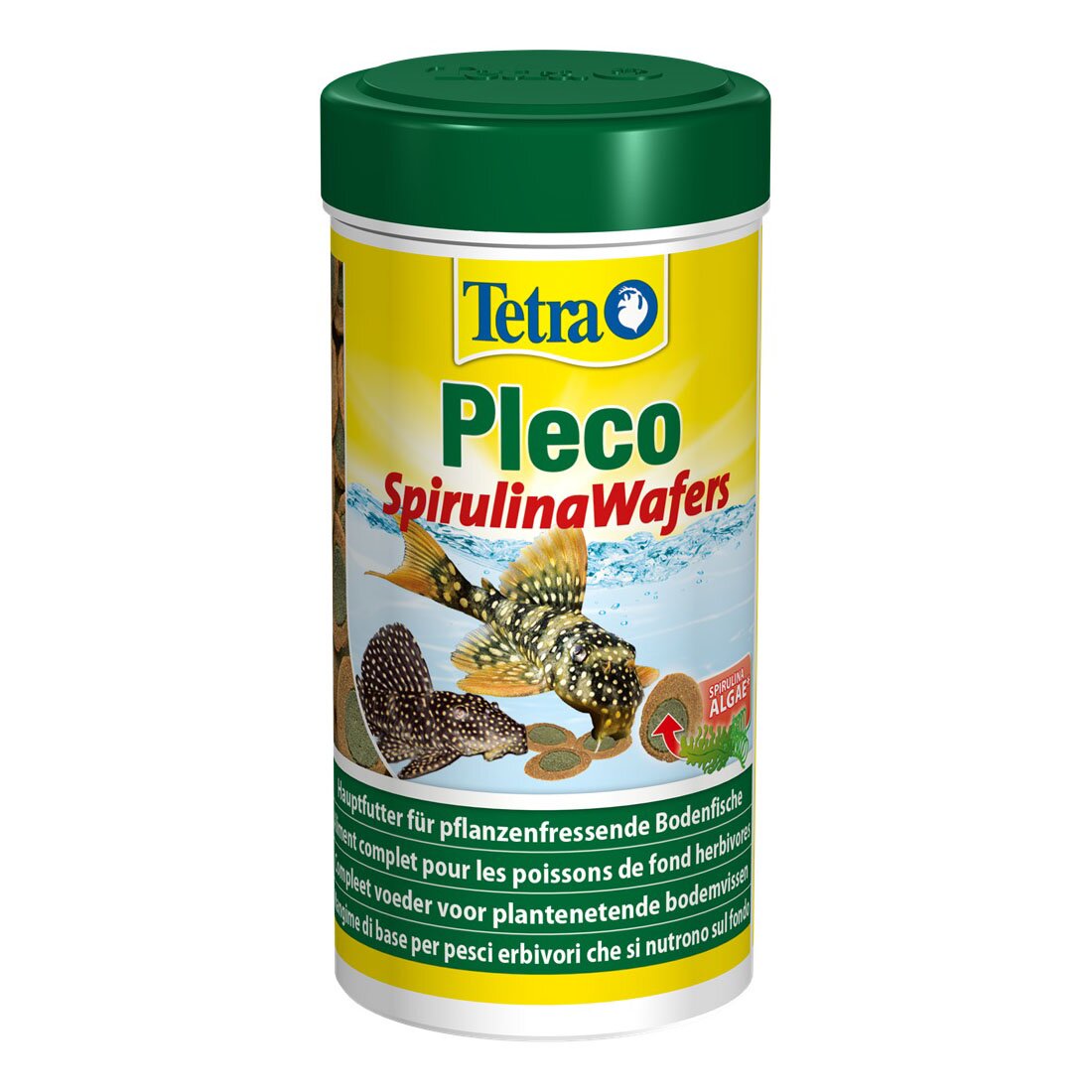 Сухий корм для акваріумних риб Tetra в пластинках «Pleco Spirulina Wafers» 250 мл (для травоїдних донних риб)