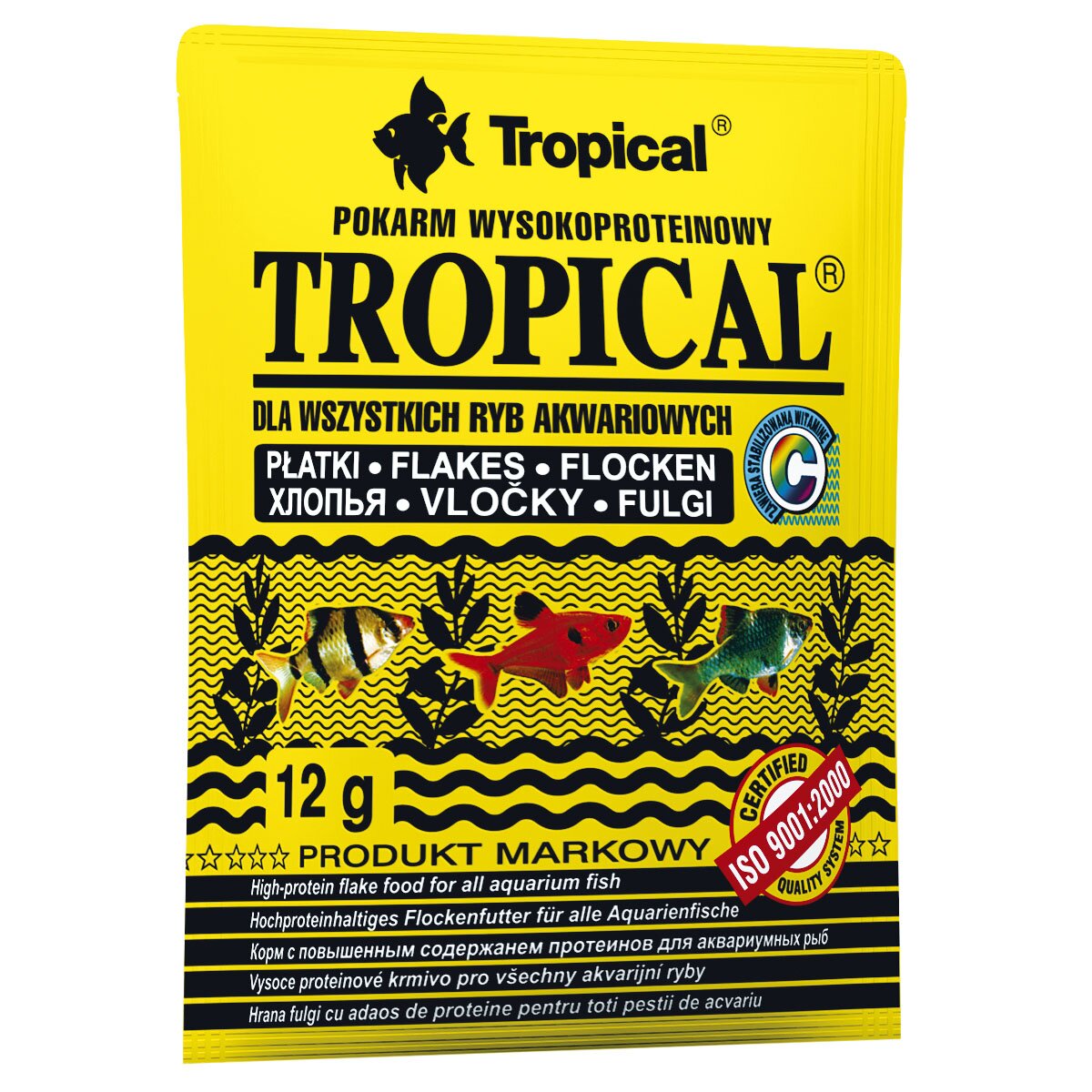 Сухой корм для аквариумных рыб Tropical в хлопьях «Tropical» 12 г (для всех аквариумных рыб) Сухой корм для аквариумных рыб Tropical в хлопьях «Tropical» 12 г (для всех аквариумных рыб)
