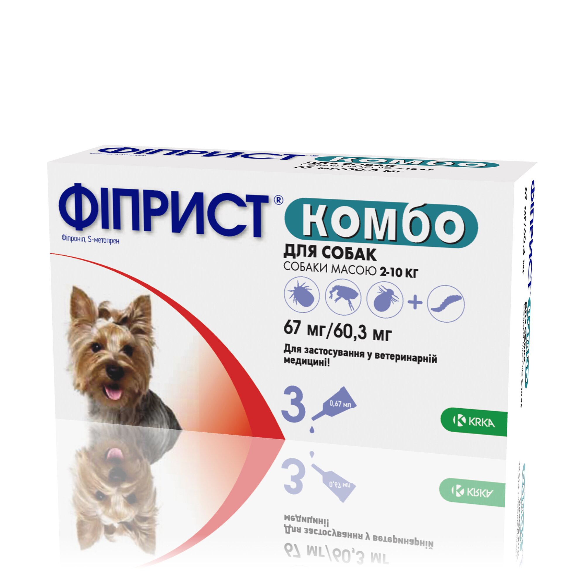 Капли на затылок для собак KRKA «Фиприст Комбо» от 2 до 10 кг, 1 пипетка (от внешних паразитов) Капли на затылок для собак KRKA «Фиприст Комбо» от 2 до 10 кг, 1 пипетка (от внешних паразитов)