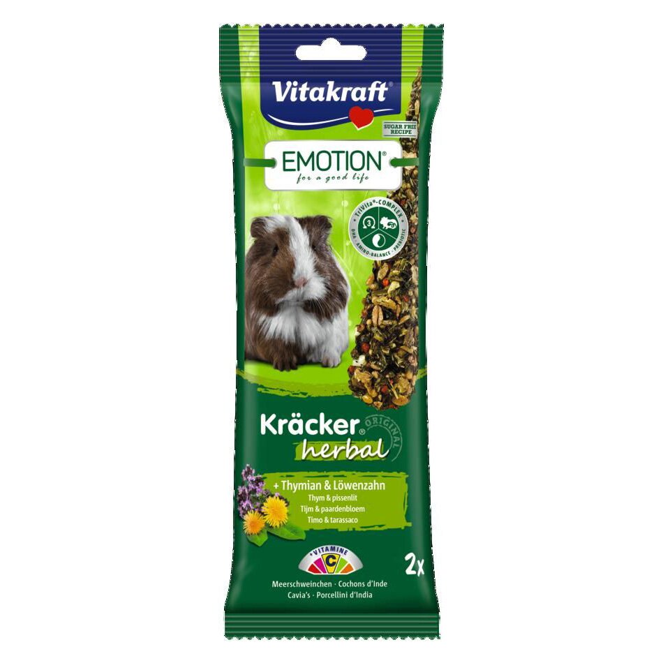 Лакомства для морских свинок Vitakraft «Emotion Kracker Original + Herbal» 112 г / 2 шт. (трава) Лакомства для морских свинок Vitakraft «Emotion Kracker Original + Herbal» 112 г / 2 шт. (трава)