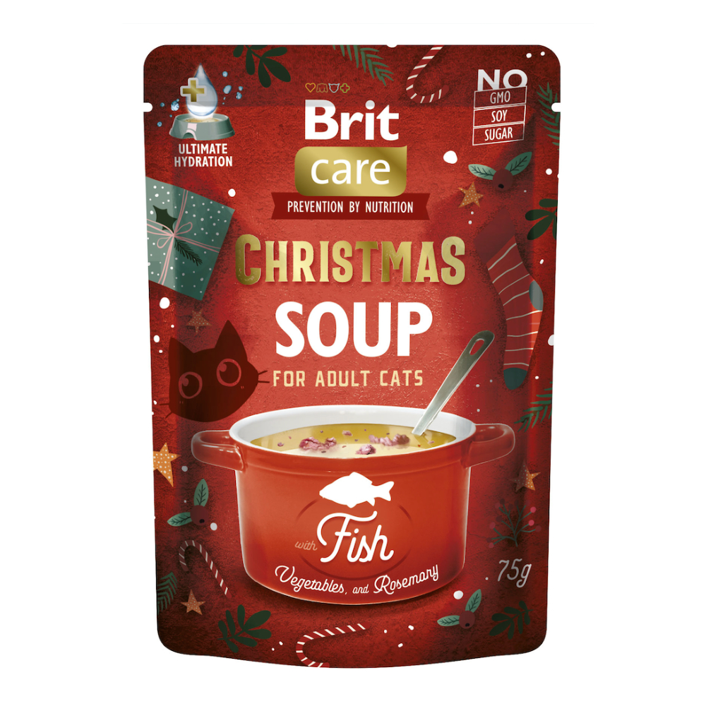 Набір супів для котів Brit Care Christmas Soups 15 шт х 75 г - асорті