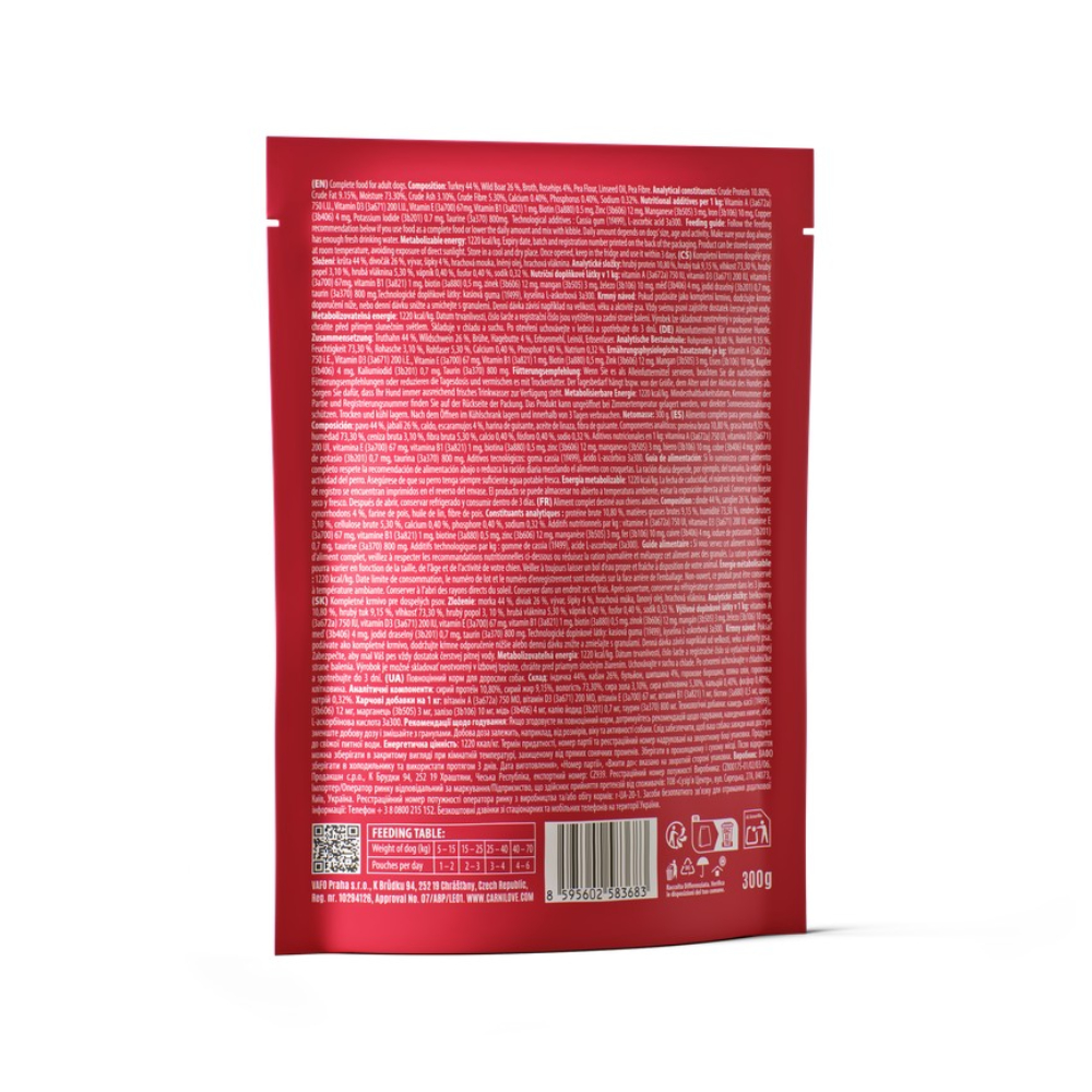 Влажный корм для собак Carnilove Adult Pate 300 г - индейка, дикий кабан и шиповник
