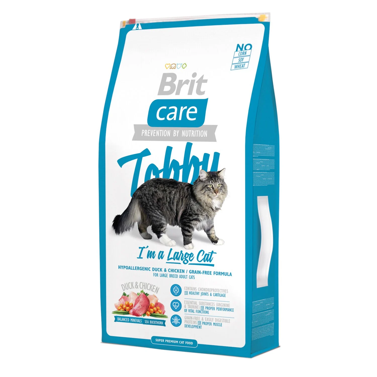 Сухой корм для кошек крупных пород Brit Care Cat Tobby I am a Large Cat 7 кг - утка и курица Сухой корм для кошек крупных пород Brit Care Cat Tobby I am a Large Cat 7 кг - утка и курица