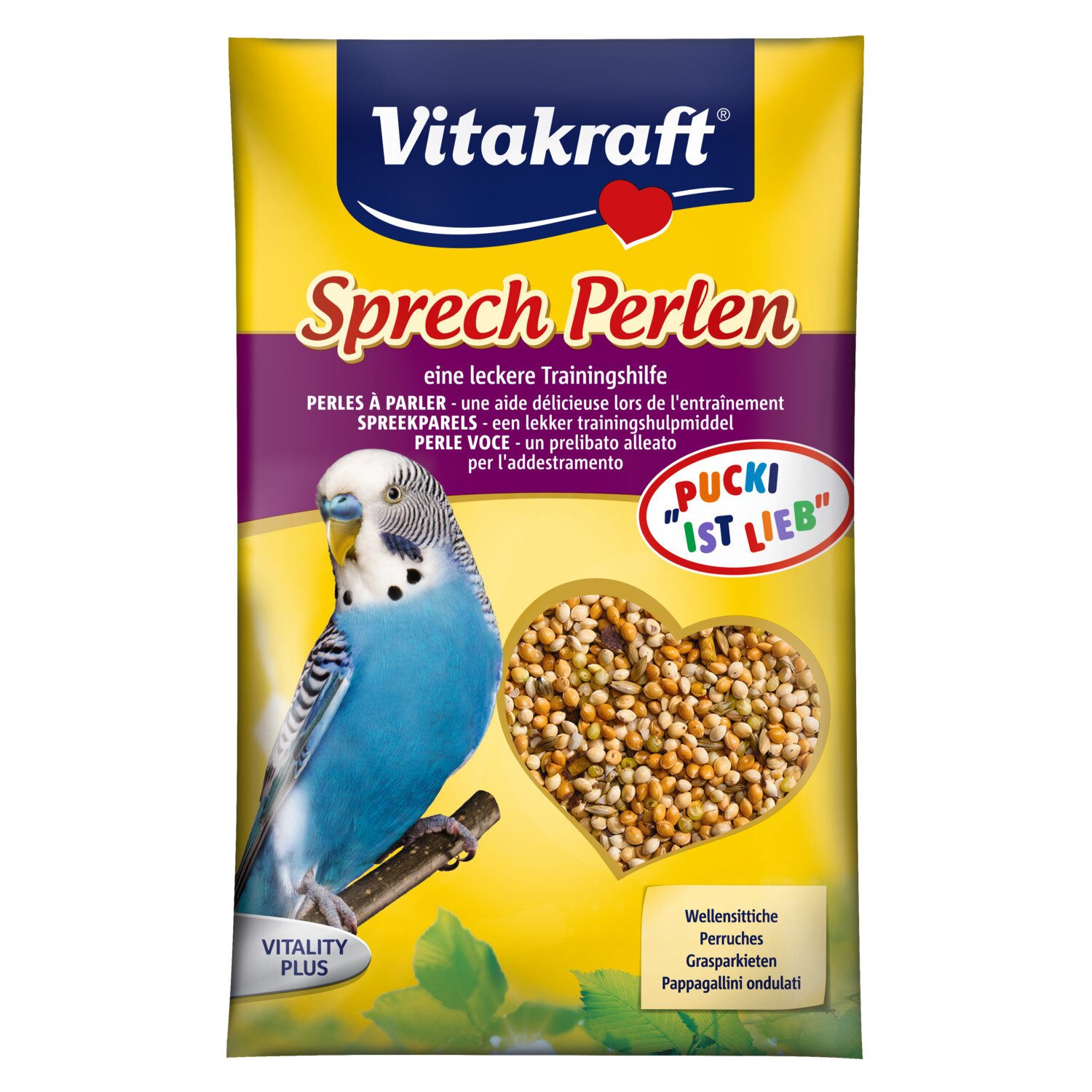 Вітаміни для хвилястих папуг Vitakraft «Sprech Perlen» насіння 20 г (для стимулювання мовлення)