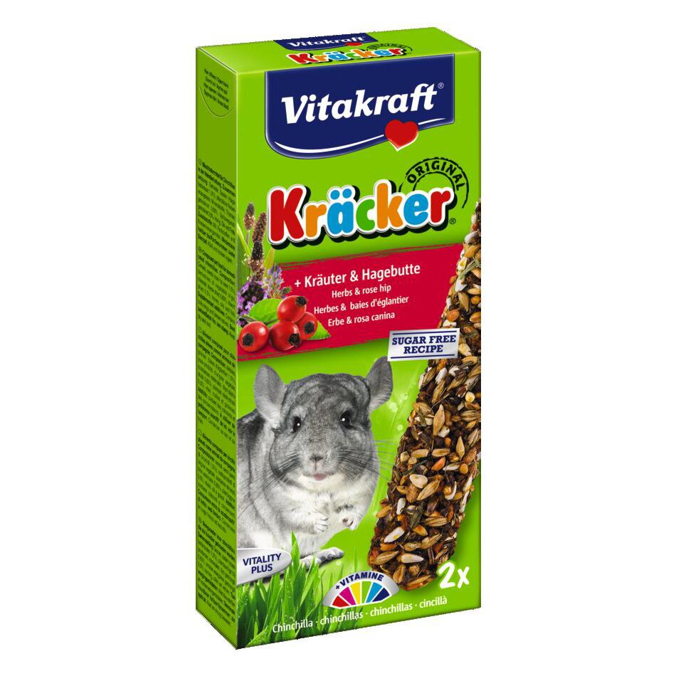 Лакомства для шиншилл Vitakraft «Kracker Original + Herbs & Rose Hip» 112 г / 2 шт. (трава) Лакомства для шиншилл Vitakraft «Kracker Original + Herbs & Rose Hip» 112 г / 2 шт. (трава)