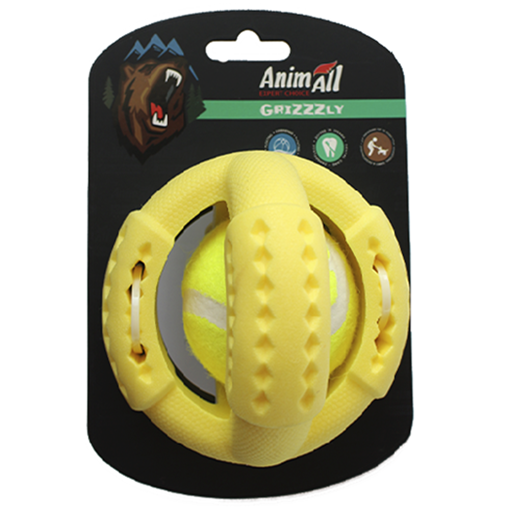 AnimAll GrizZzly іграшка для собак тенісний м'яч L - жовтий AnimAll GrizZzly іграшка для собак тенісний м'яч L - жовтий