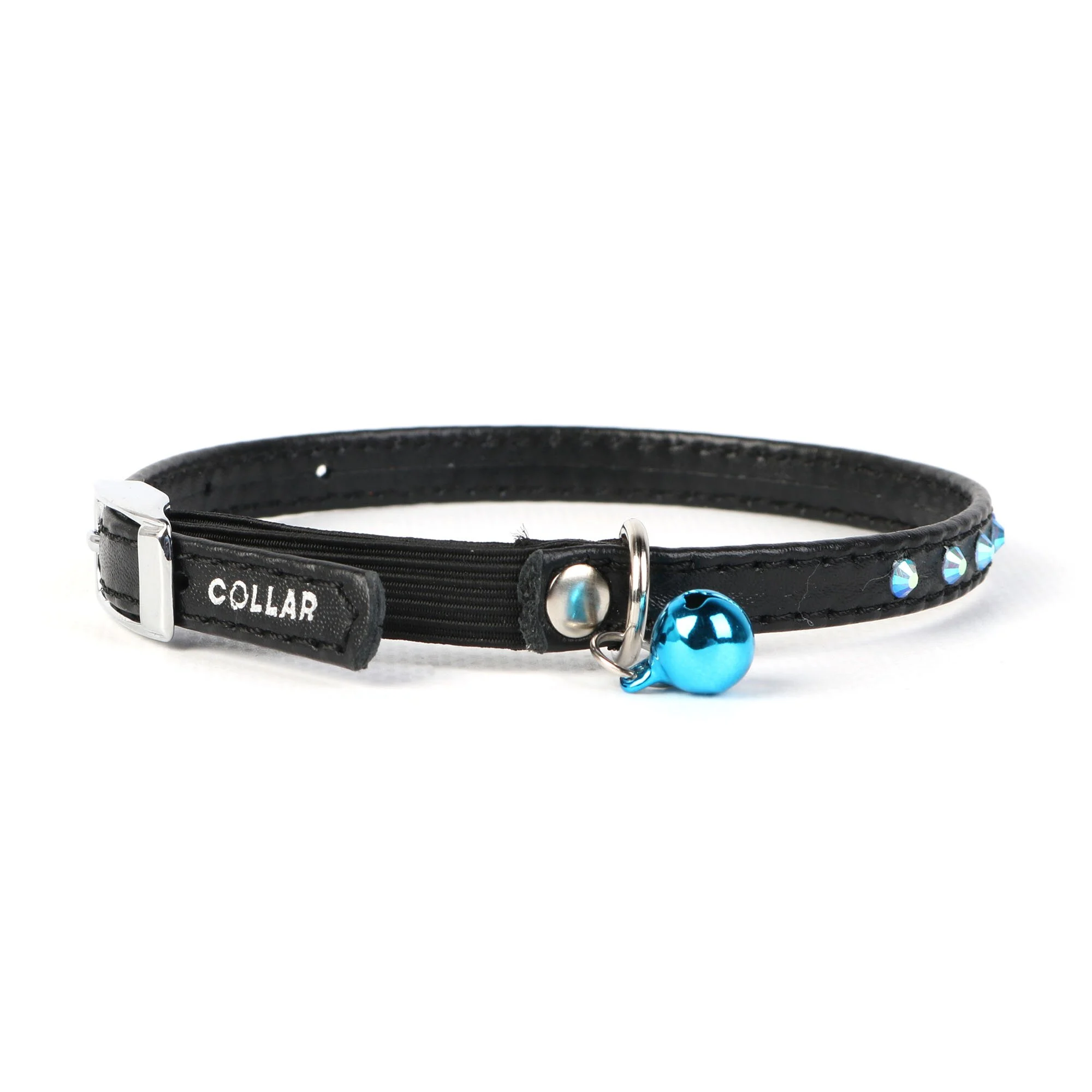 Ошейник Collar кожаный со стразами и резинкой «Glamour» (Гламур) 22-30 см / 9 (черный) Ошейник Collar кожаный со стразами и резинкой «Glamour» (Гламур) 22-30 см / 9 (черный)