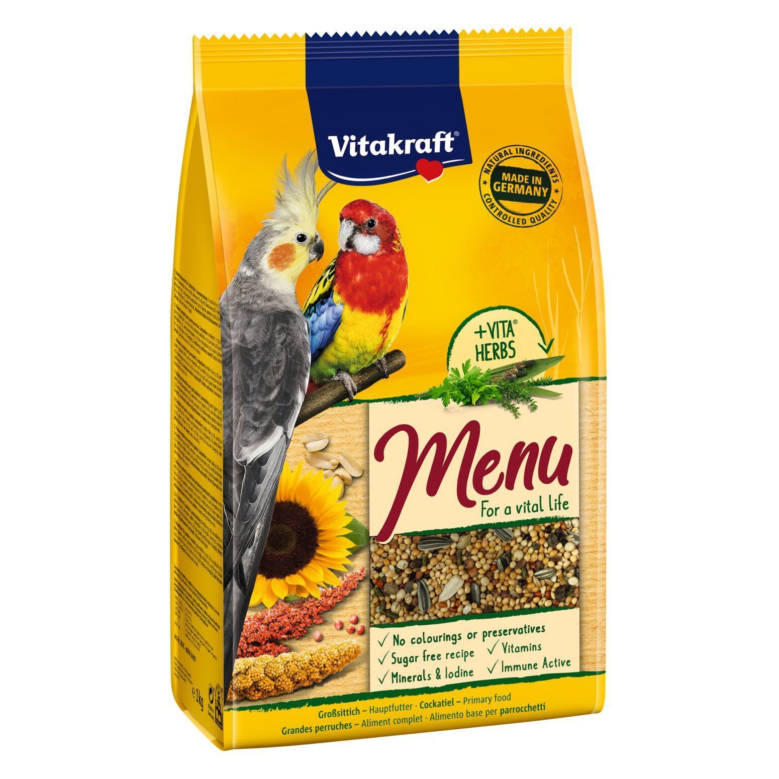 Корм для середніх папуг Vitakraft Menu 1 кг - асорті