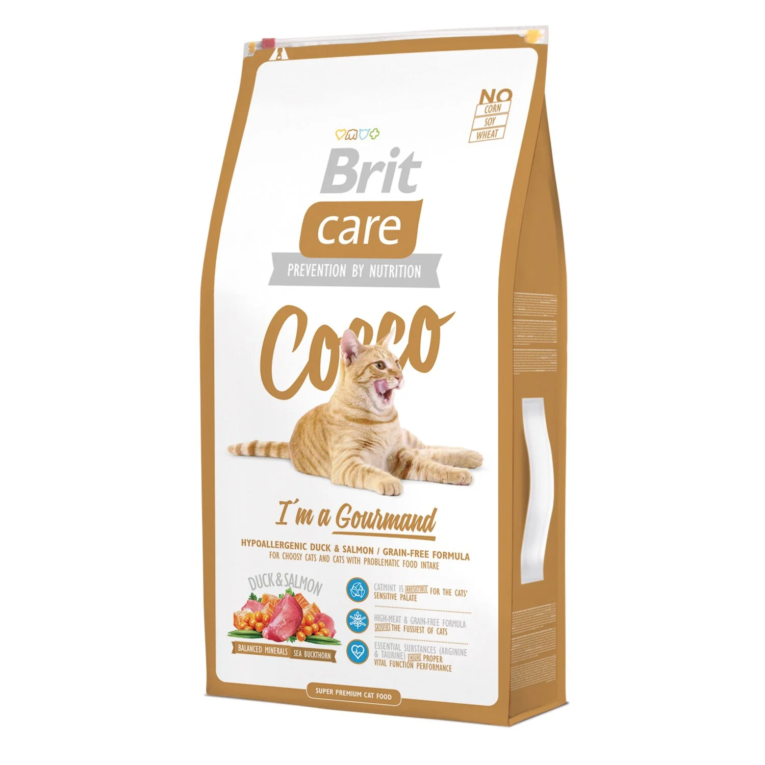 Сухой корм для привередливых кошек с чувствительным пищеварением Brit Care Cat Cocco I am Gourmand 7 кг — утка и лосось Сухой корм для привередливых кошек с чувствительным пищеварением Brit Care Cat Cocco I am Gourmand 7 кг — утка и лосось