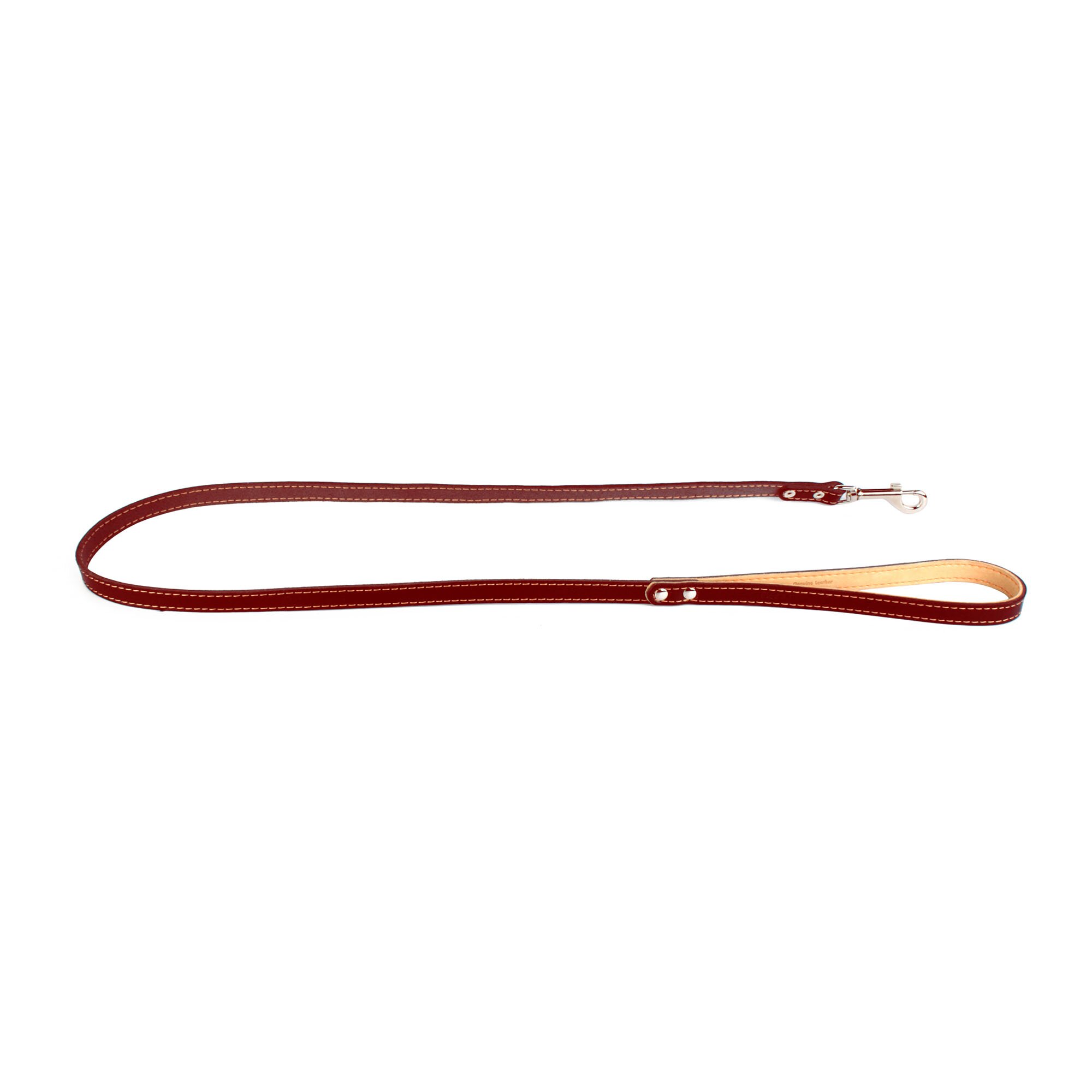 Поводок Collar кожаный одинарный с прошивкой 1,22 м / 14 мм (коричневый, черный)