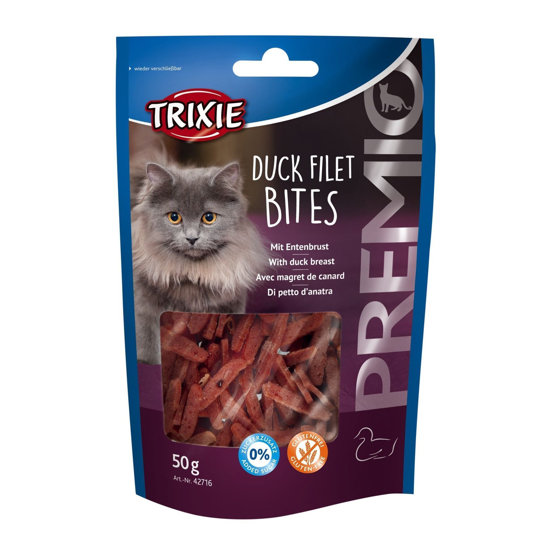 Ласощі для котів Trixie Premio Filet Bites 50 г - качка Ласощі для котів Trixie Premio Filet Bites 50 г - качка