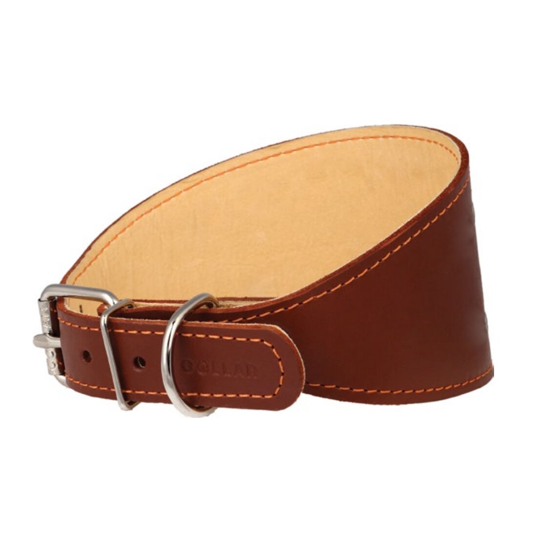 Ошейник Collar кожаный для борзых 32-38 см / 20 мм (коричневый)