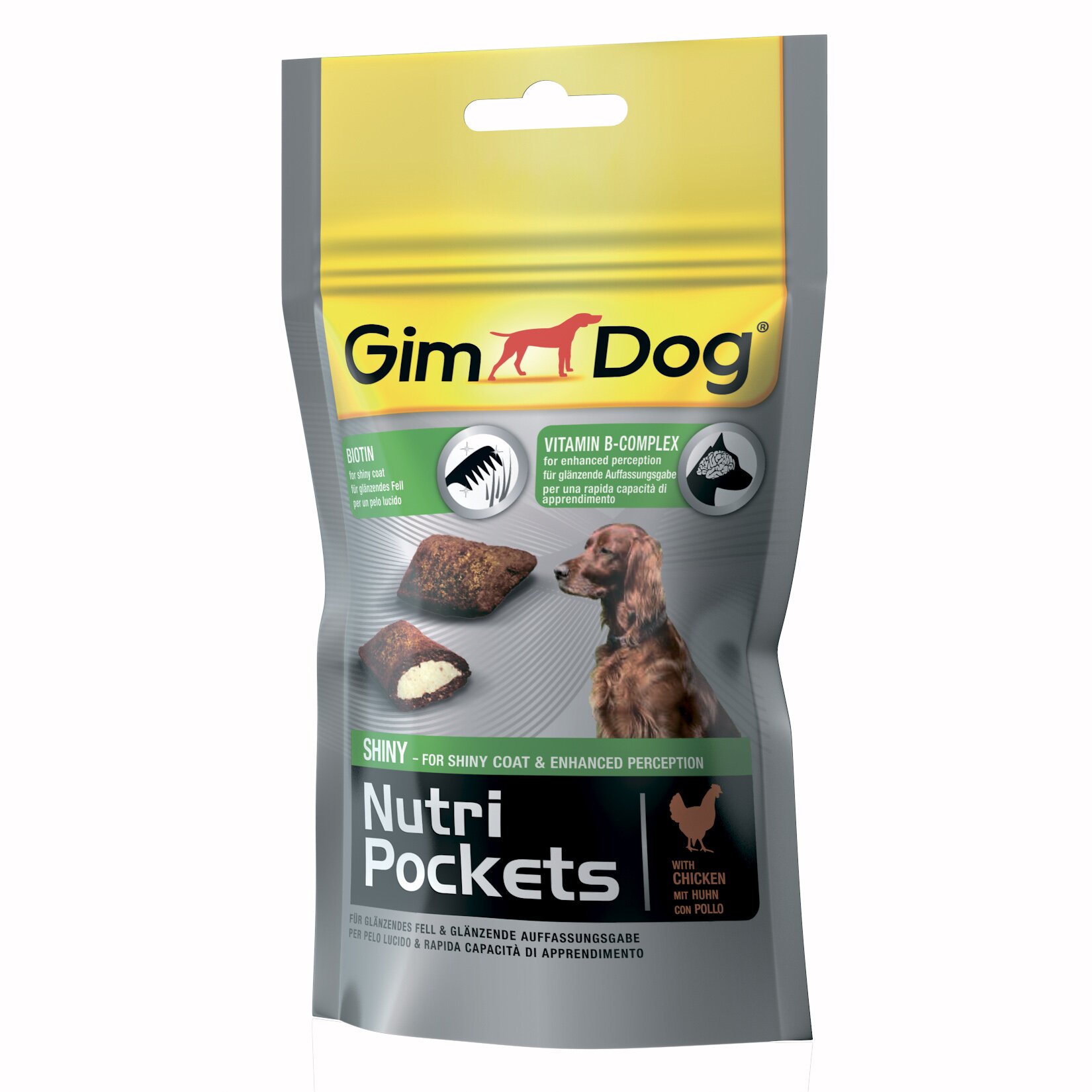 Ласощі для собак GimDog Nutri Pockets Shiny 45 г (для шкіри та шерсті)