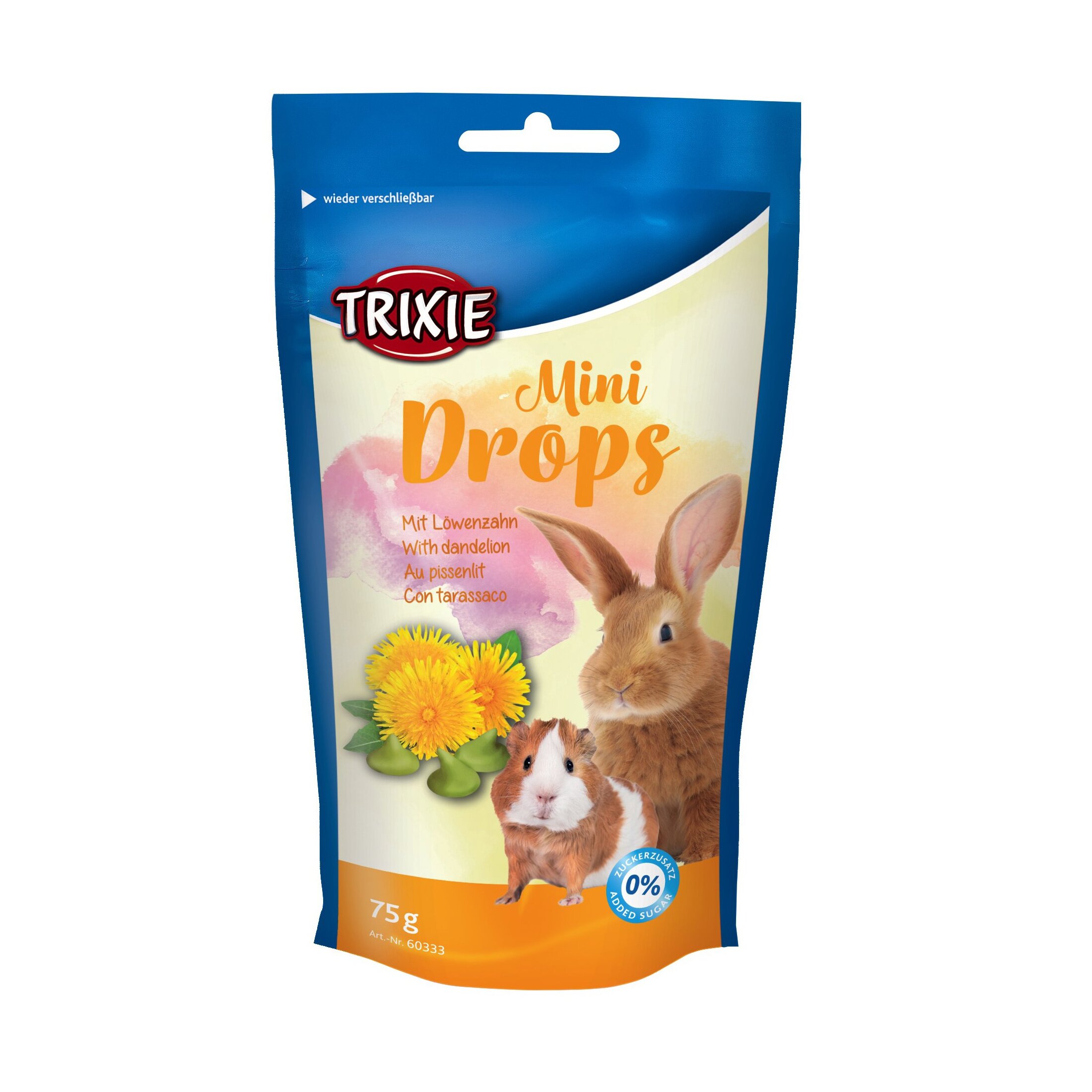 Лакомства для кроликов и морских свинок Trixie «Mini Drops» 75 г (одуванчик) Лакомства для кроликов и морских свинок Trixie «Mini Drops» 75 г (одуванчик)
