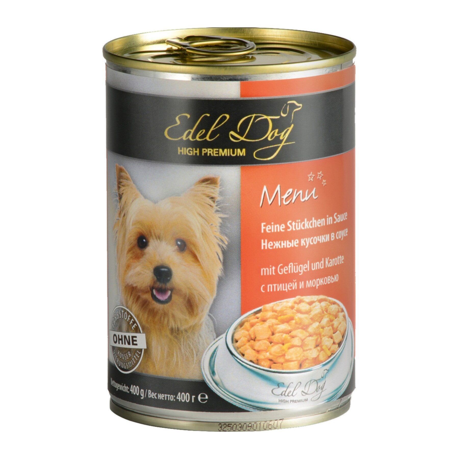 Влажный корм для собак Edel Dog High Premium 400 г — птица и морковь Влажный корм для собак Edel Dog High Premium 400 г — птица и морковь