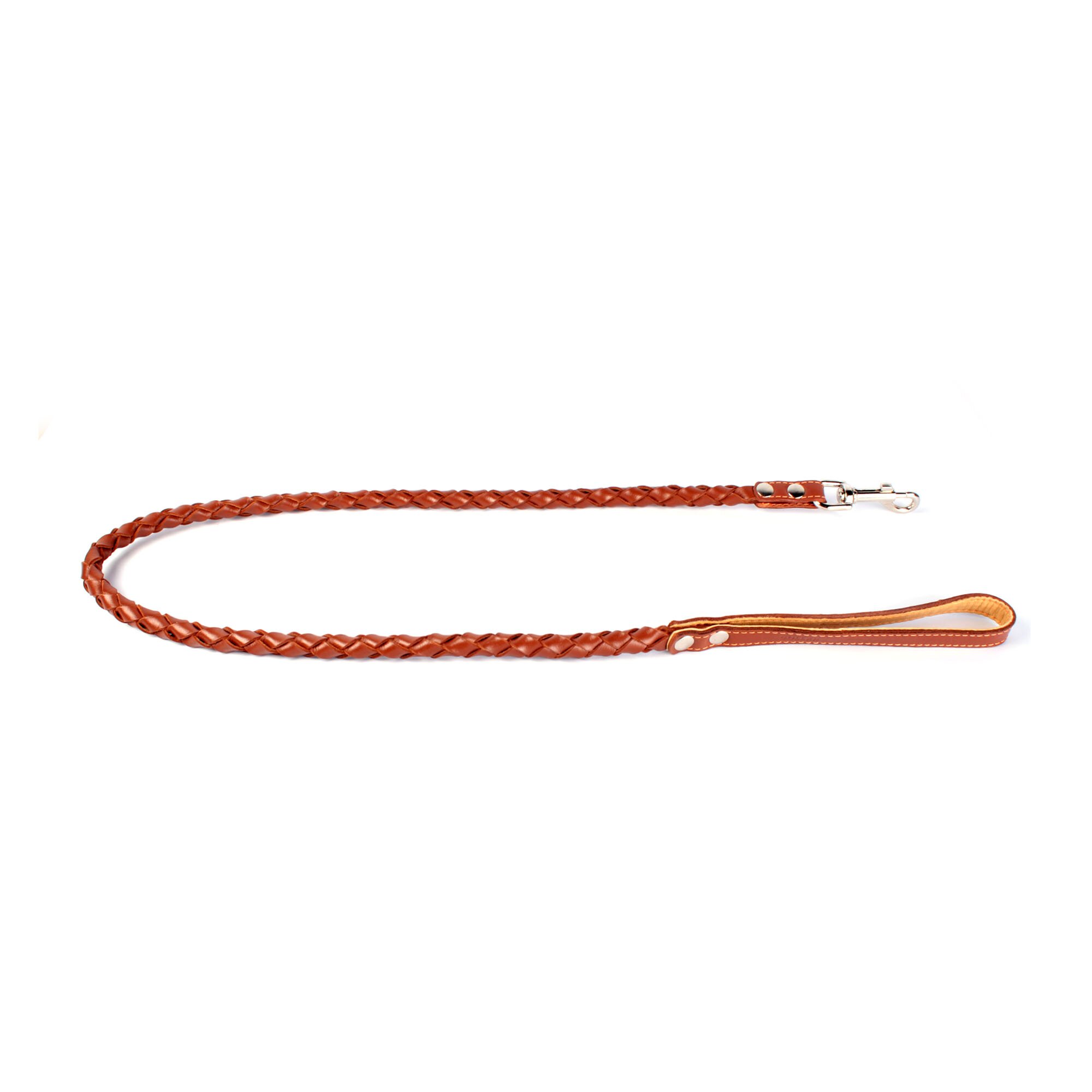 Поводок Collar кожаный с круглым плетением 1,22 м / 16 мм (коричневый, черный)