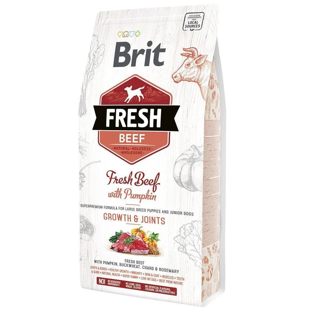 Cухий корм для цуценят Brit Fresh Puppy Junior Growth & Joints 2,5 кг - яловичина та гарбуз