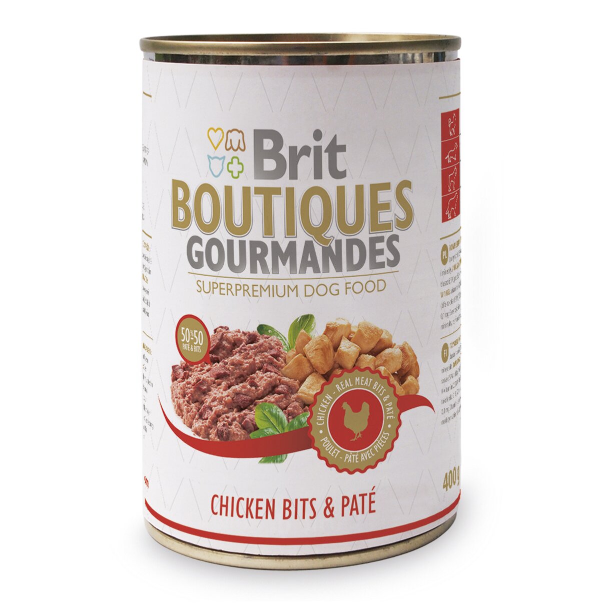 Влажный корм для собак Brit Boutiques Gourmandes Chicken Bits & Pate 400 г (кусочки курицы в паштете)