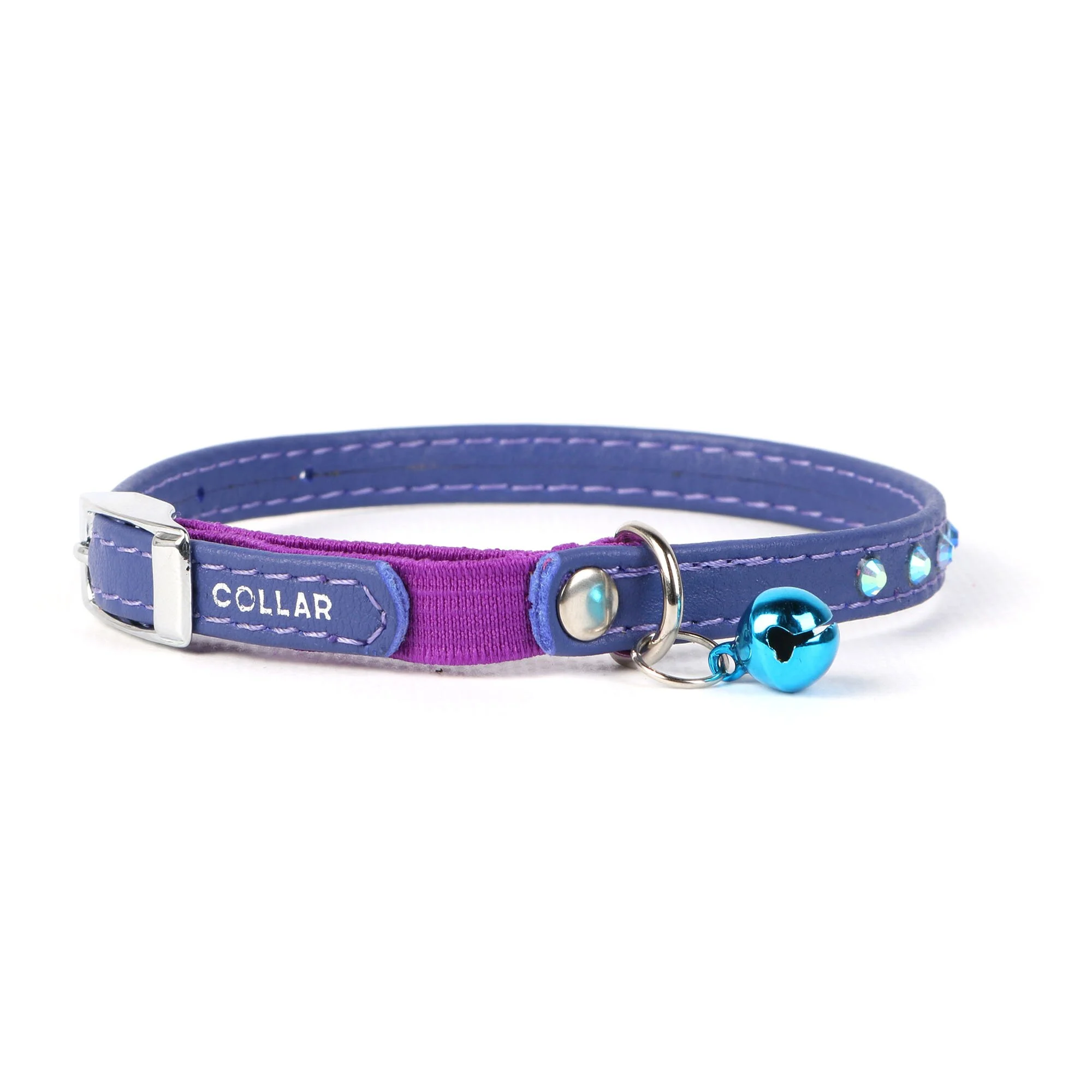 Ошейник Collar кожаный со стразами и резинкой «Glamour» (Гламур) 22-30 см / 9 (фиолетовый) Ошейник Collar кожаный со стразами и резинкой «Glamour» (Гламур) 22-30 см / 9 (фиолетовый)