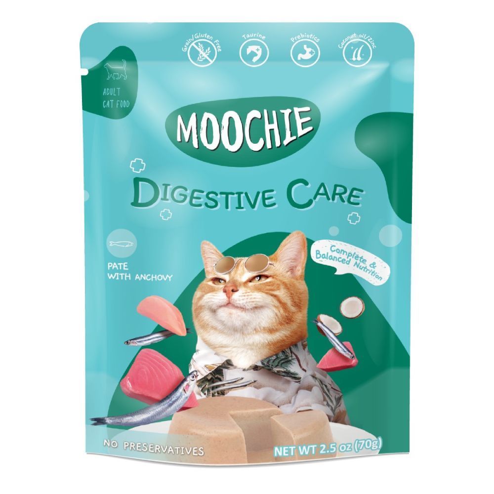 Влажный корм для кошек Moochie Seafood Digestive Care Adult 70 г - анчоусы Влажный корм для кошек Moochie Seafood Digestive Care Adult 70 г - анчоусы