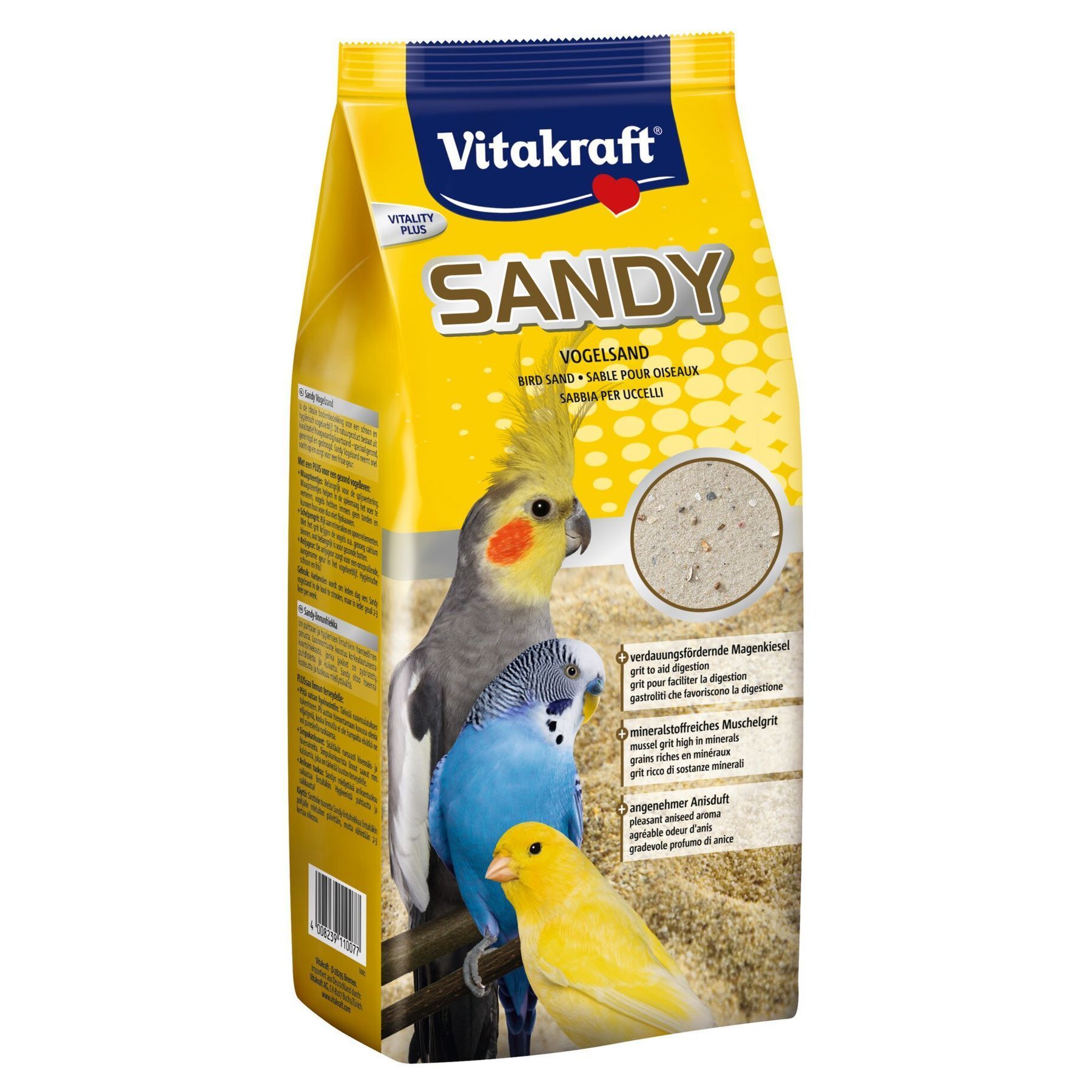 Пісок для птахів Vitakraft «Sandy Vogelsand» 2,5 кг Пісок для птахів Vitakraft «Sandy Vogelsand» 2,5 кг