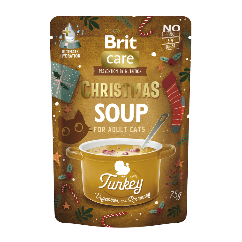 Набір супів для котів Brit Care Christmas Soups 15 шт х 75 г - асорті