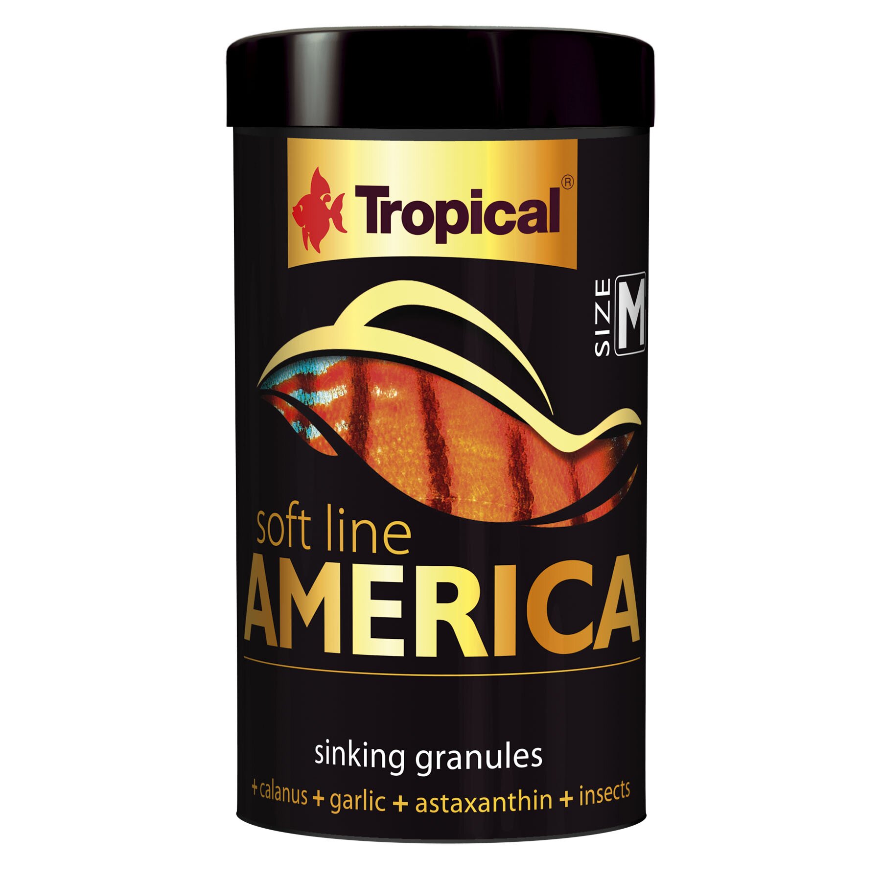 Сухой корм для аквариумных рыб Tropical в гранулах «Soft Line America» M 100 мл (для плотоядных цихлид) Сухой корм для аквариумных рыб Tropical в гранулах «Soft Line America» M 100 мл (для плотоядных цихлид)