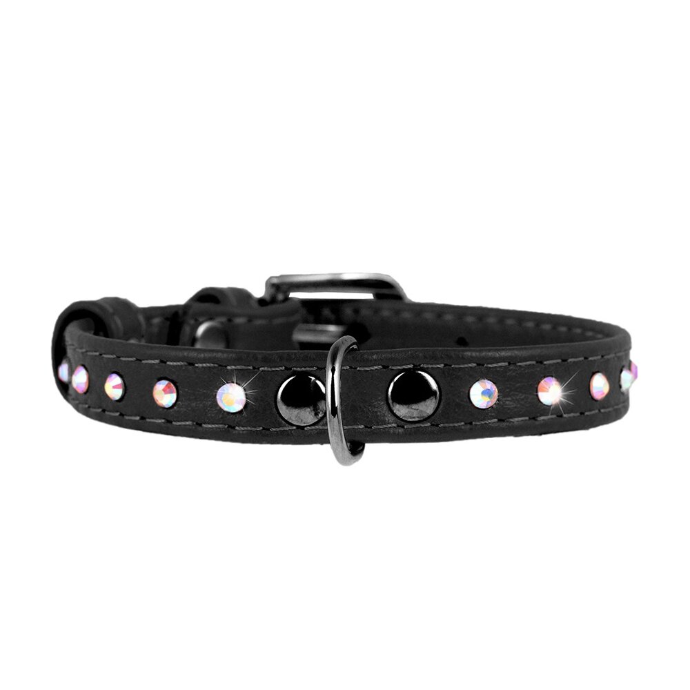 Ошейник Collar кожаный со стразами «Glamour» (Гламур) 21-29 см / 12 мм (черный) Ошейник Collar кожаный со стразами «Glamour» (Гламур) 21-29 см / 12 мм (черный)
