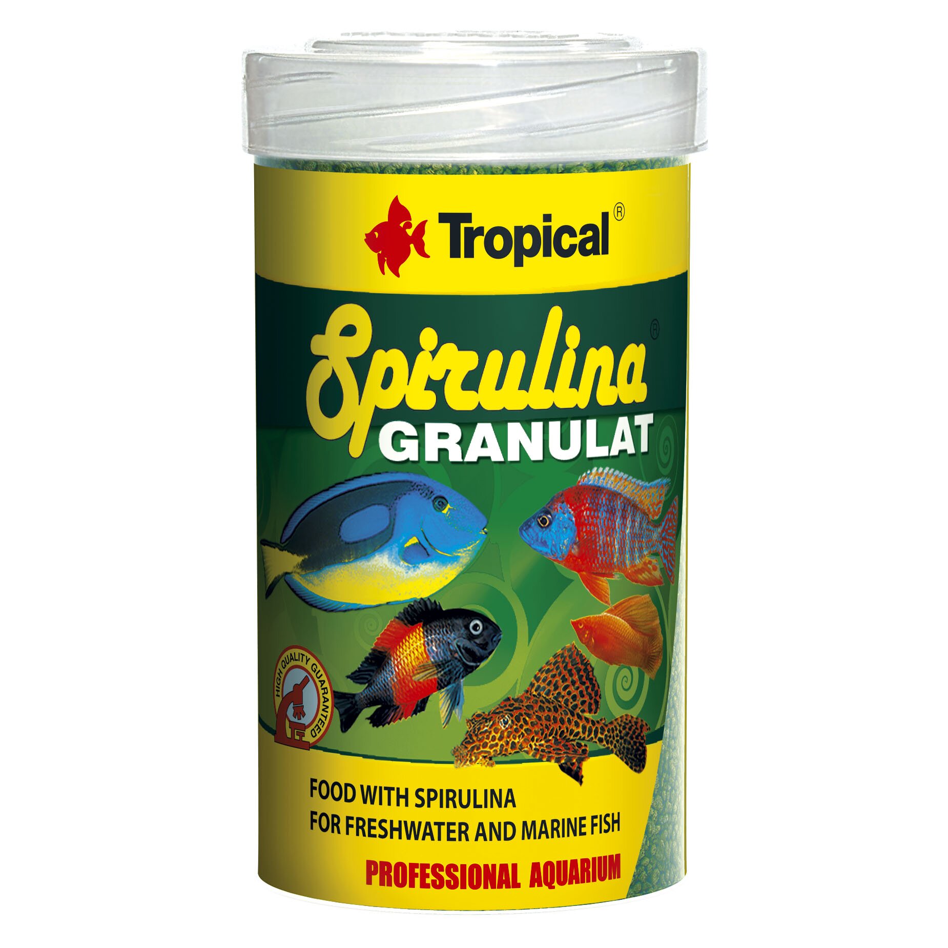 Сухой корм для аквариумных рыб Tropical в гранулах «Spirulina Granulat» 100 мл (для травоядных рыб) Сухой корм для аквариумных рыб Tropical в гранулах «Spirulina Granulat» 100 мл (для травоядных рыб)