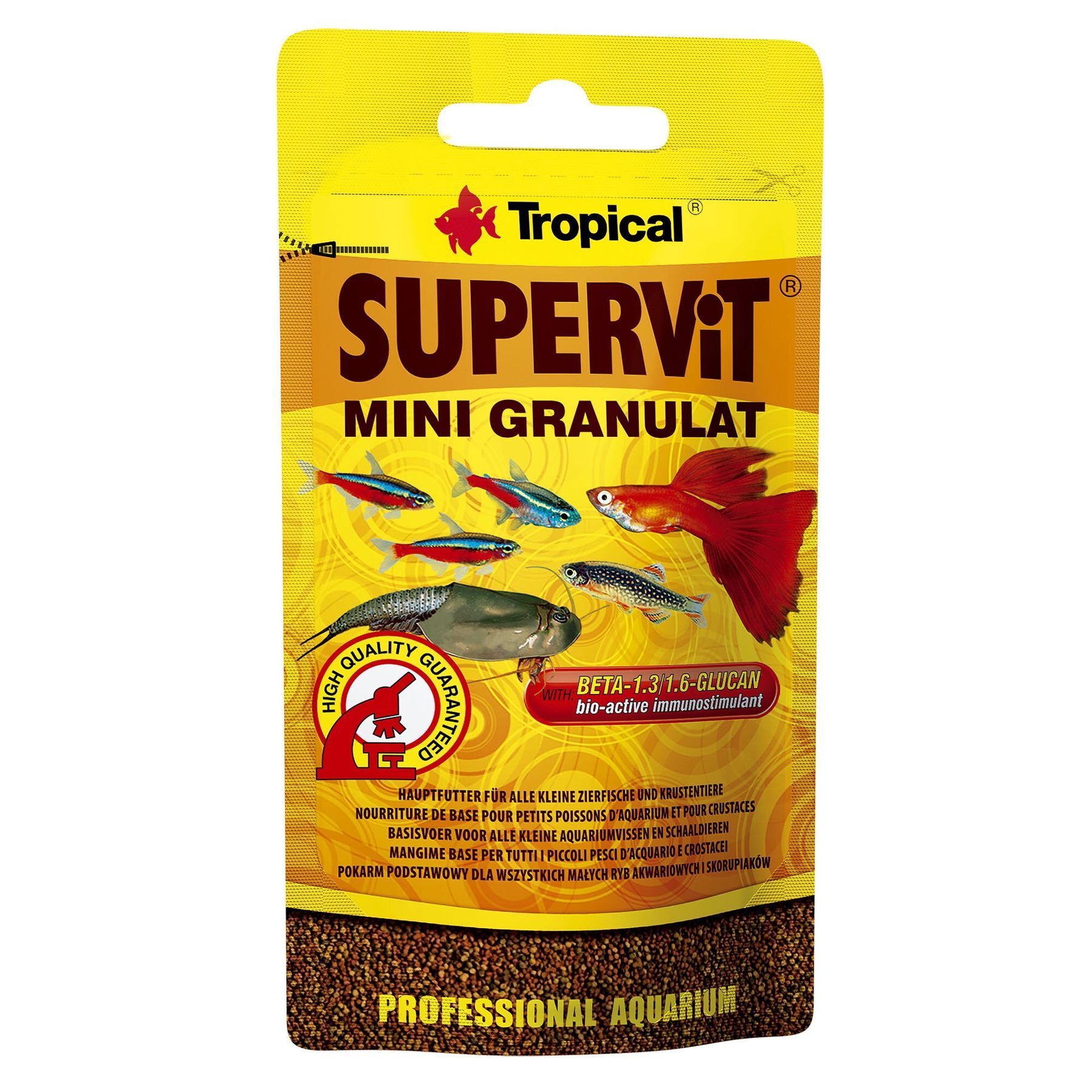 Сухий корм для всеїдних дрібних акваріумних риб та ракоподібних Tropical Supervit Mini Granulat 10 г - гранули Сухий корм для всеїдних дрібних акваріумних риб та ракоподібних Tropical Supervit Mini Granulat 10 г - гранули