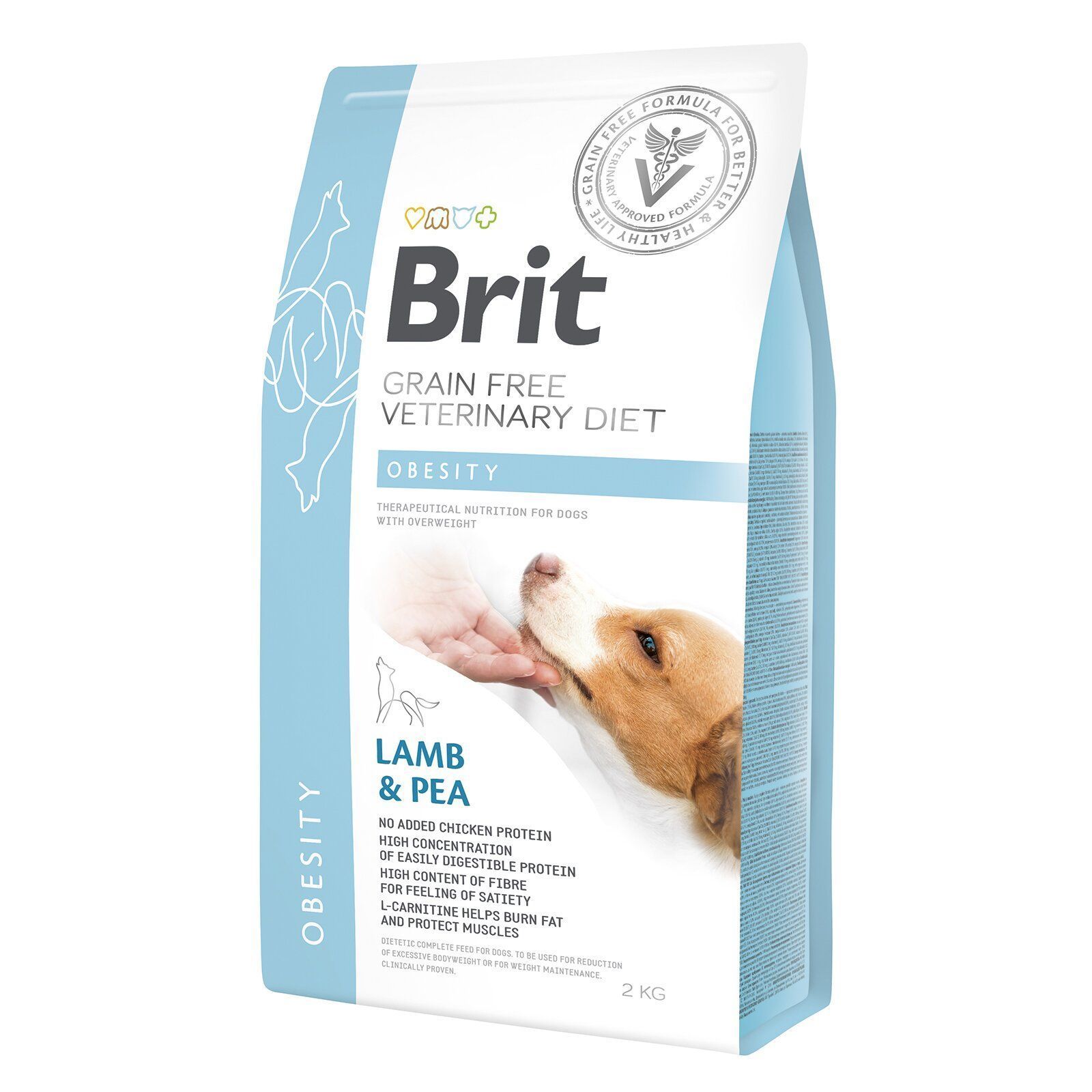 Cухий корм для собак Brit GF Veterinary Diet Obesity 2 кг - ягня та горох