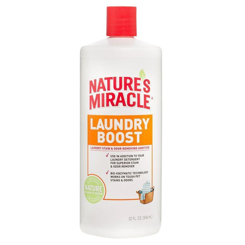 Знищувач Nature's Miracle «Stain & Odor Remover. Laundry Boost» для видалення плям і запахів, для використання при пранні 946 мл Знищувач Nature's Miracle «Stain & Odor Remover. Laundry Boost» для видалення плям і запахів, для використання при пранні 946 мл