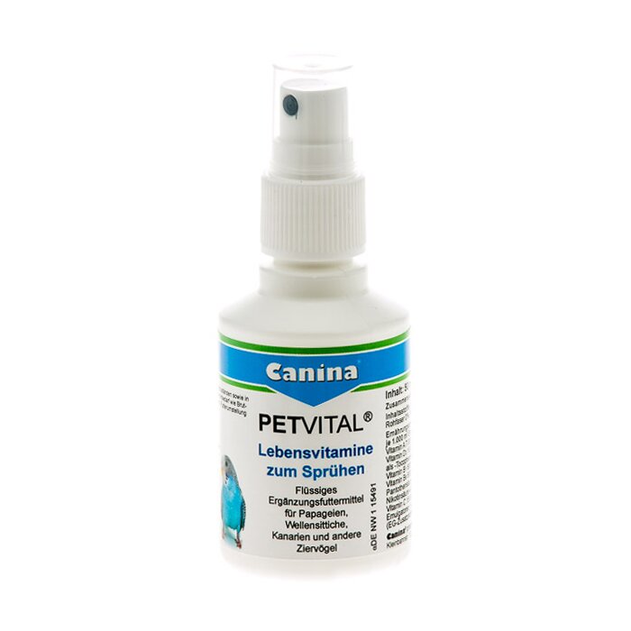 Вітаміни для птахів Canina «PETVITAL Lebensvitamine» спрей 50 мл (мультивітамін)