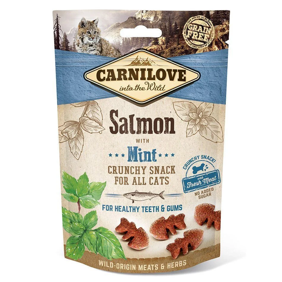 Ласощі для котів Carnilove Salmon with Mint 50 г - лосось та м'ята Ласощі для котів Carnilove Salmon with Mint 50 г - лосось та м'ята