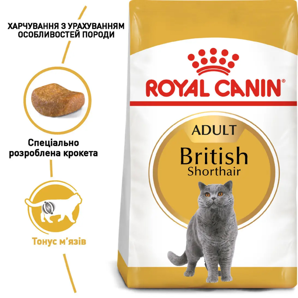 Набір сухого та вологого корму для котів Royal Canin British Shorthair Adult 2 кг + 4 шт х 85 г Набір сухого та вологого корму для котів Royal Canin British Shorthair Adult 2 кг + 4 шт х 85 г