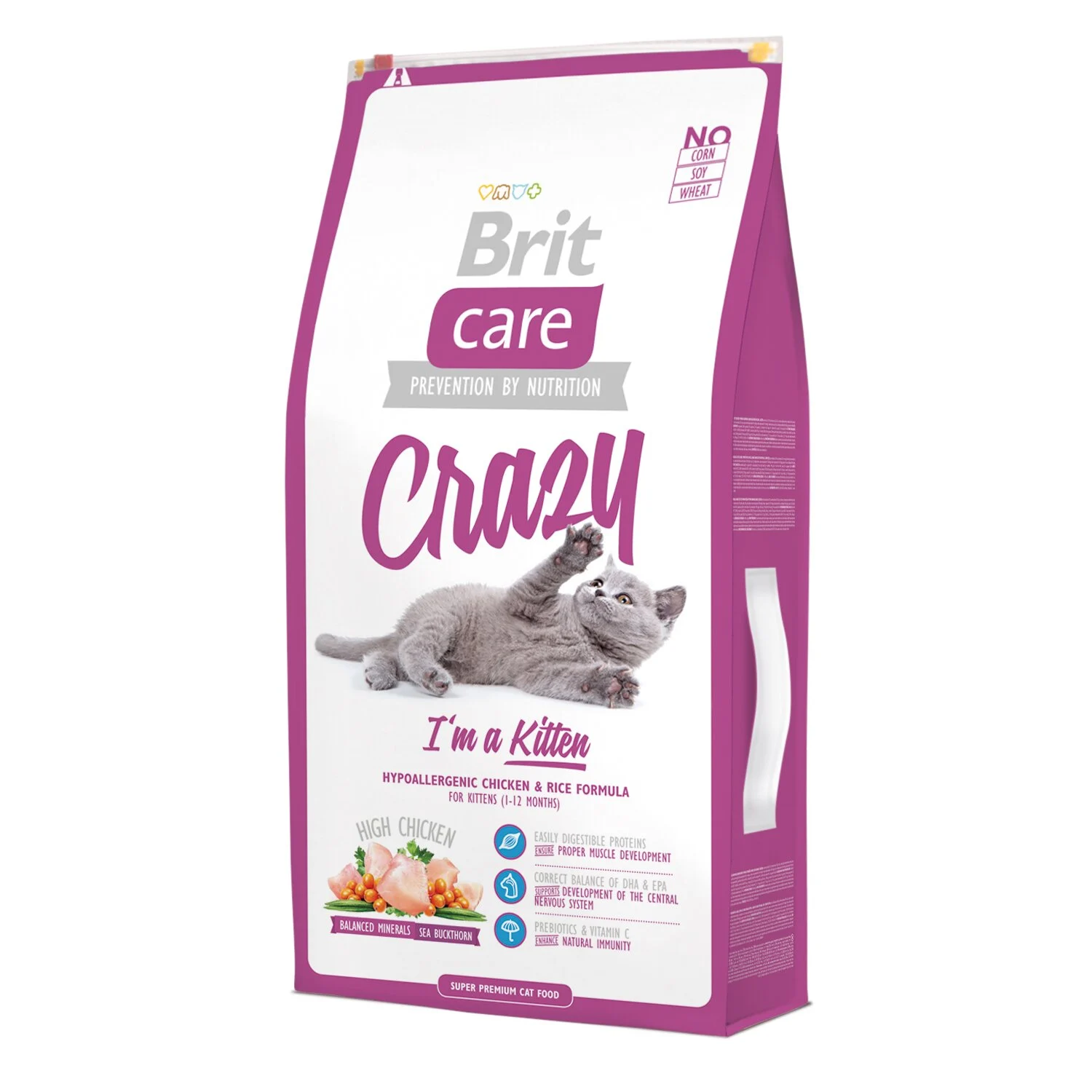 Сухой корм для котят Brit Care Cat Crazy Im Kitten 7 кг - курица и рис Сухой корм для котят Brit Care Cat Crazy Im Kitten 7 кг - курица и рис