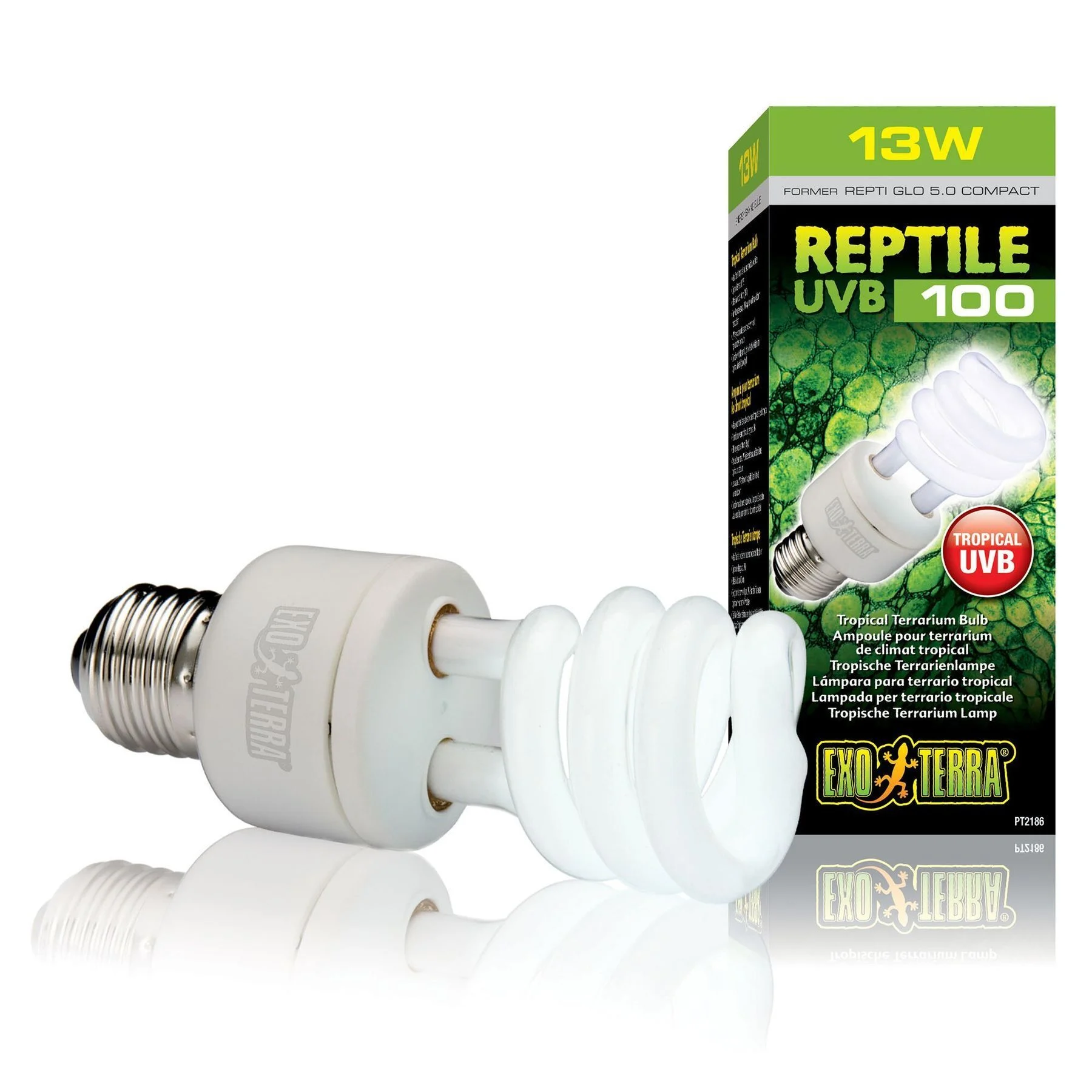 Компактна люмінесцентна лампа Exo Terra «Reptile UVB 100» для опромінення променями УФ-В спектра 13 W, E27 (для опромінення) Компактна люмінесцентна лампа Exo Terra «Reptile UVB 100» для опромінення променями УФ-В спектра 13 W, E27 (для опромінення)