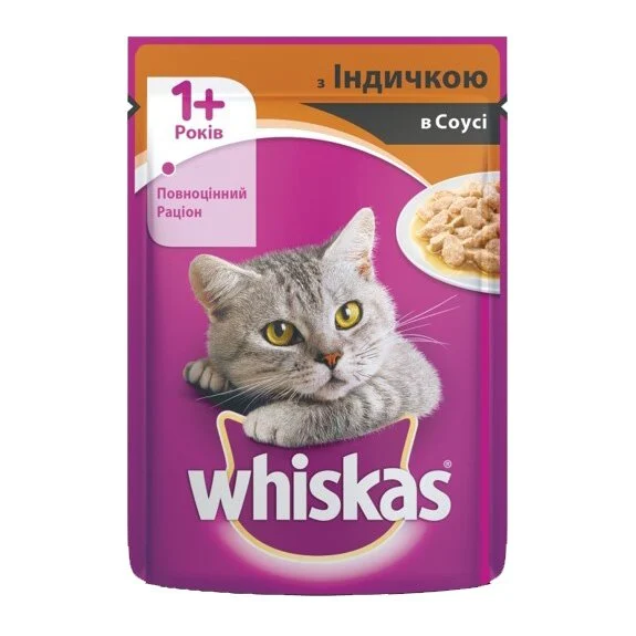 Влажный корм для кошек Whiskas 100 г - индейка в соусе